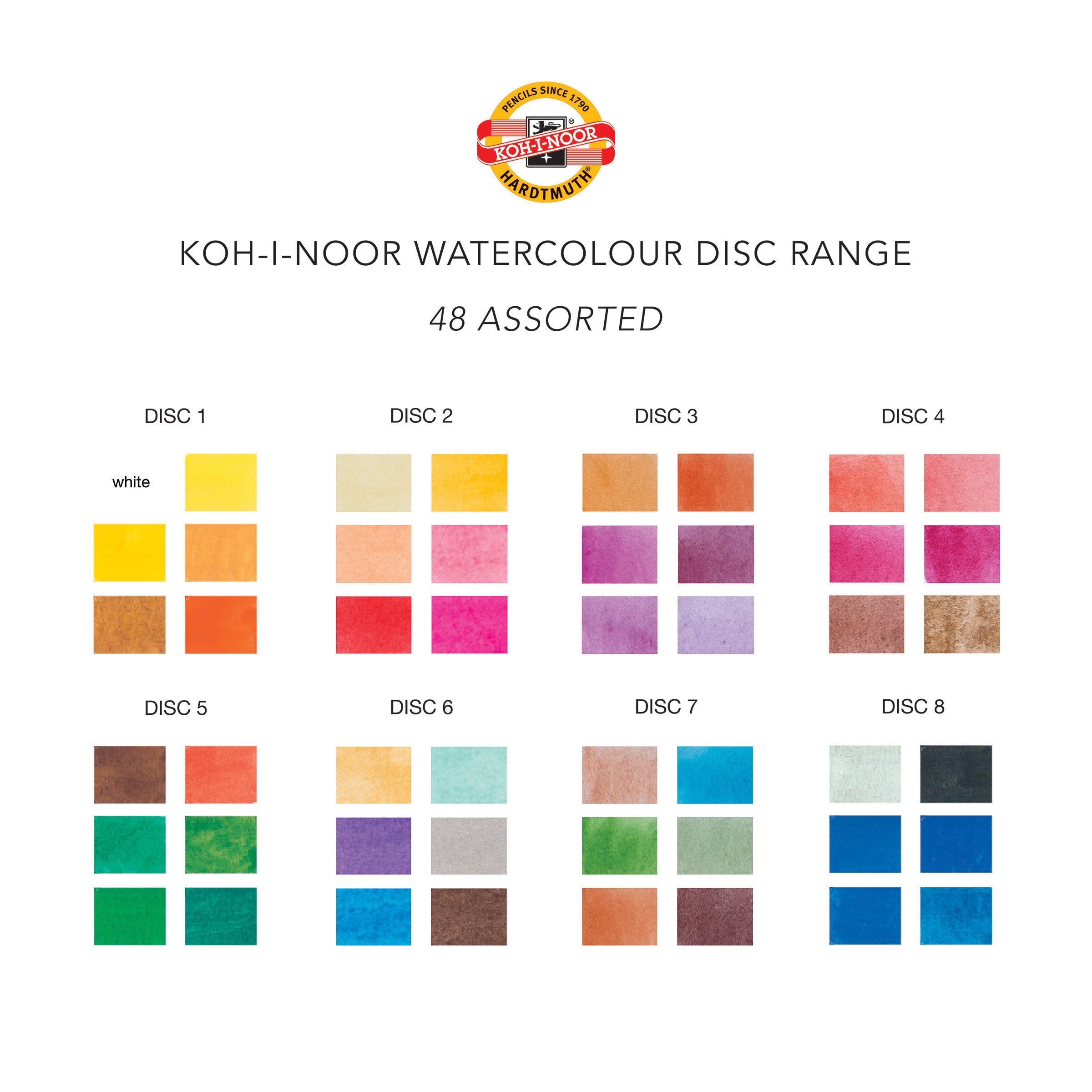 Watercolour Disc - 48 Assorted Koh-I-Noor