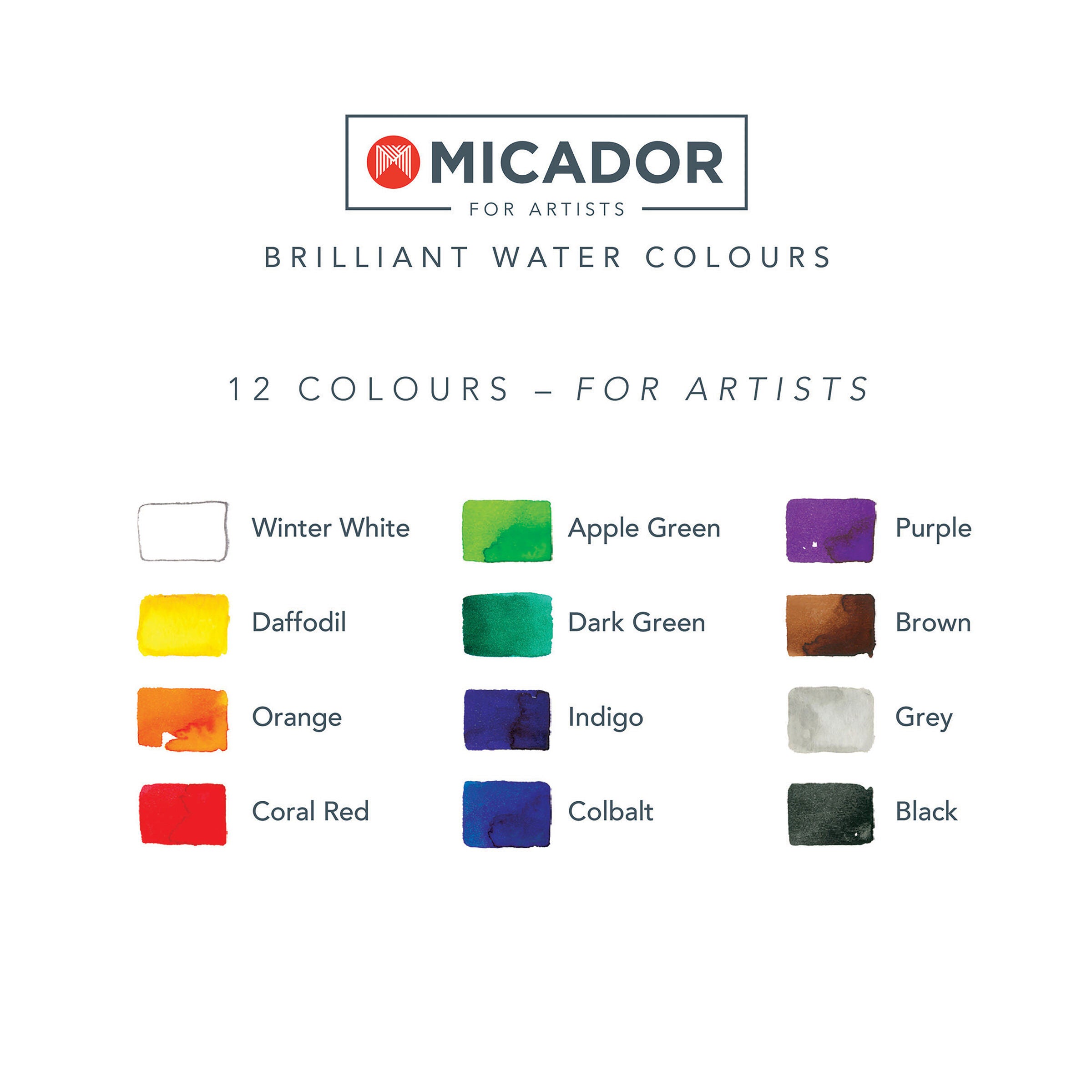 Watercolour Disc- 12 Brilliant Micador For Artists