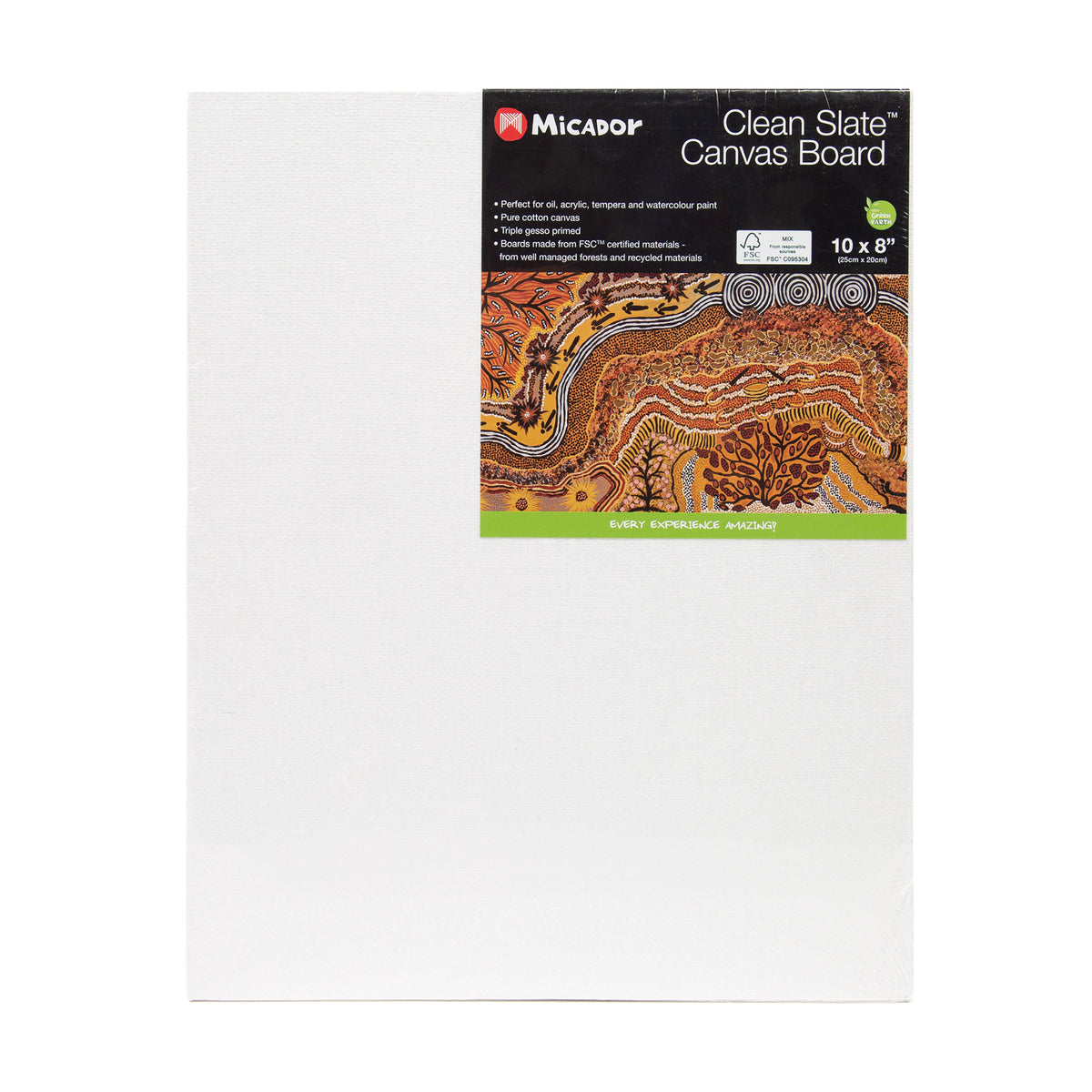 Clean Slate Canvas Board, 10x8in FSC Mix Micador