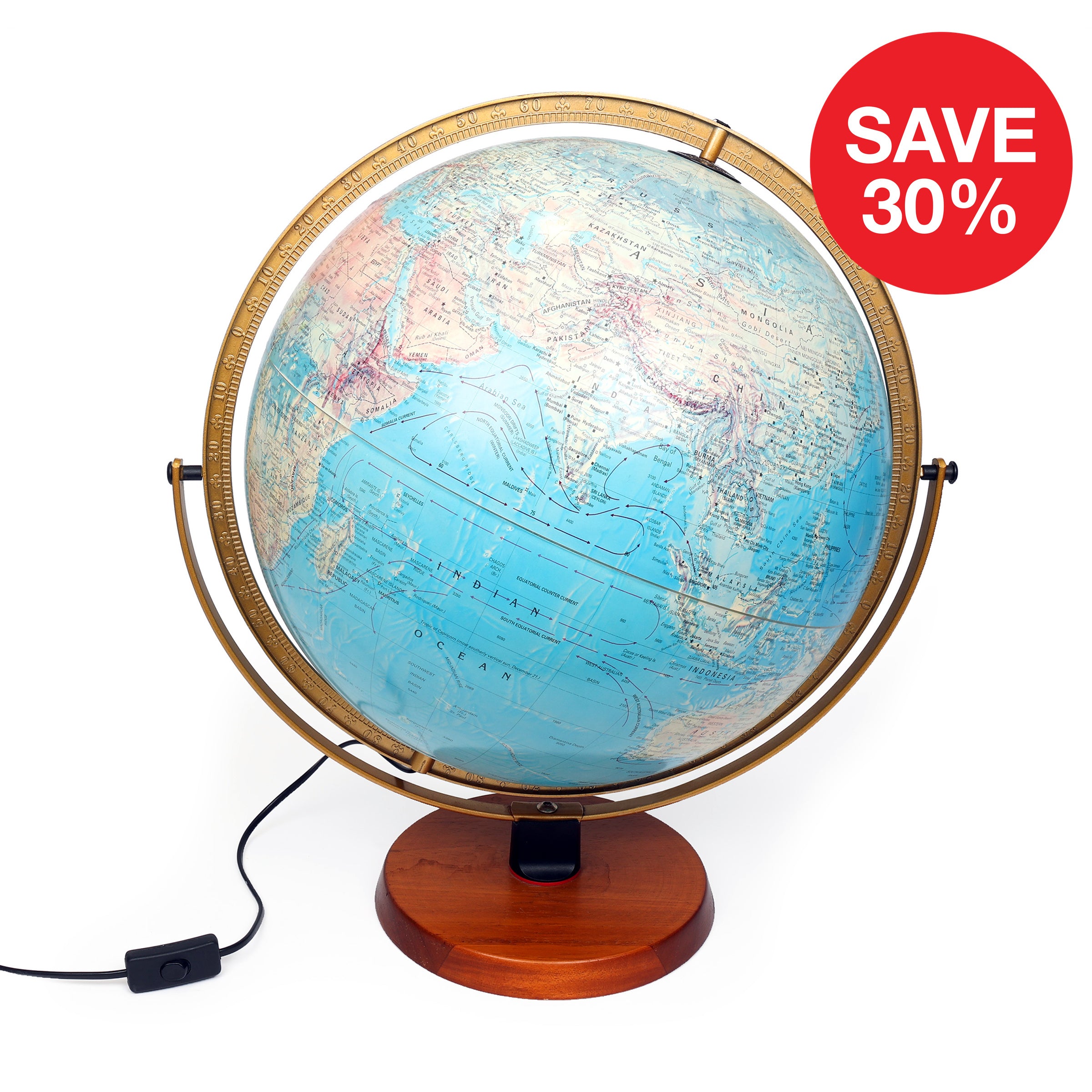 Attache - Blue Ocean, 40cm Illuminated Scanglobe