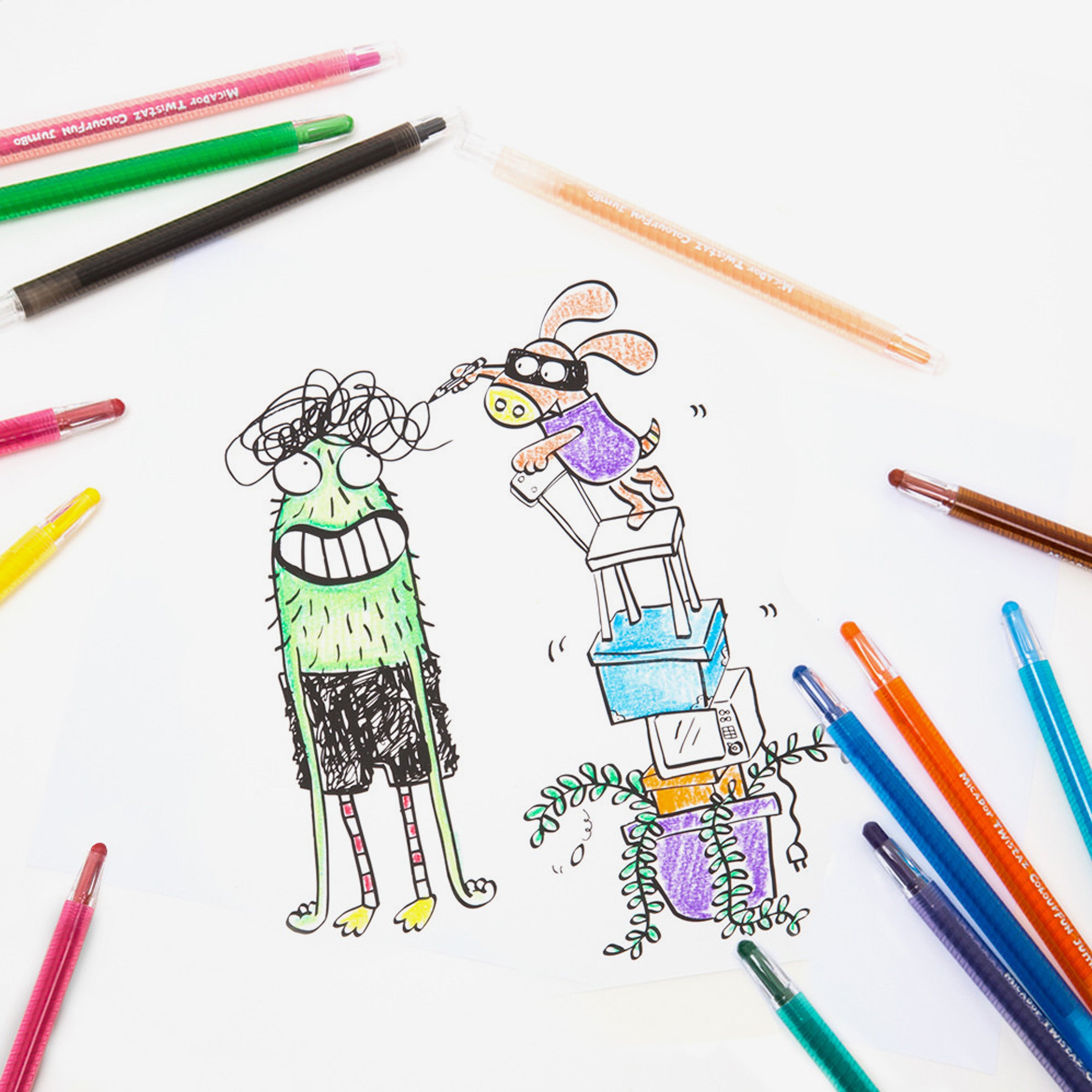 Twistaz Jumbo Crayons, Box 12 Micador jR.