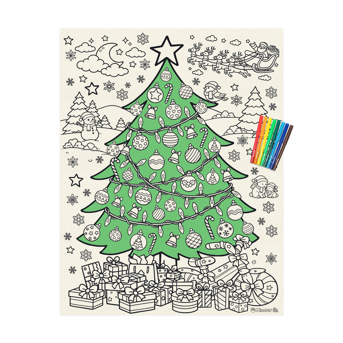 Colour Wash Repeat Christmas Tree, 900 x 700mm, Micador jR.