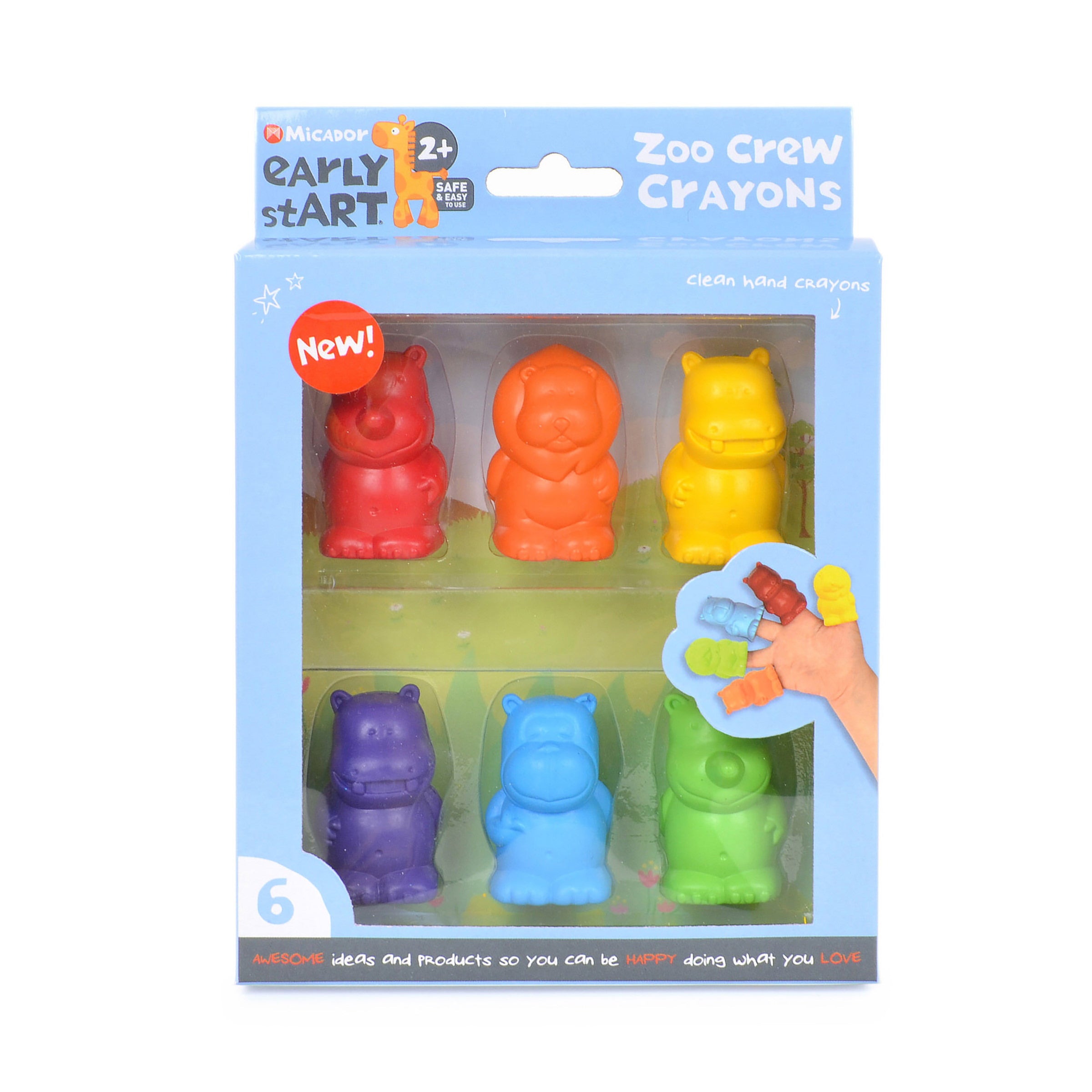 Zoo Crew Crayons, Pack 6 early stART