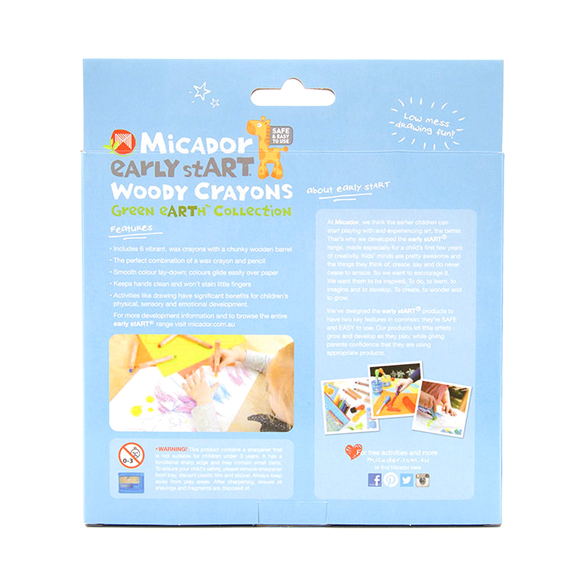 Woody Crayons FSC 100%, Pack 6 early stART