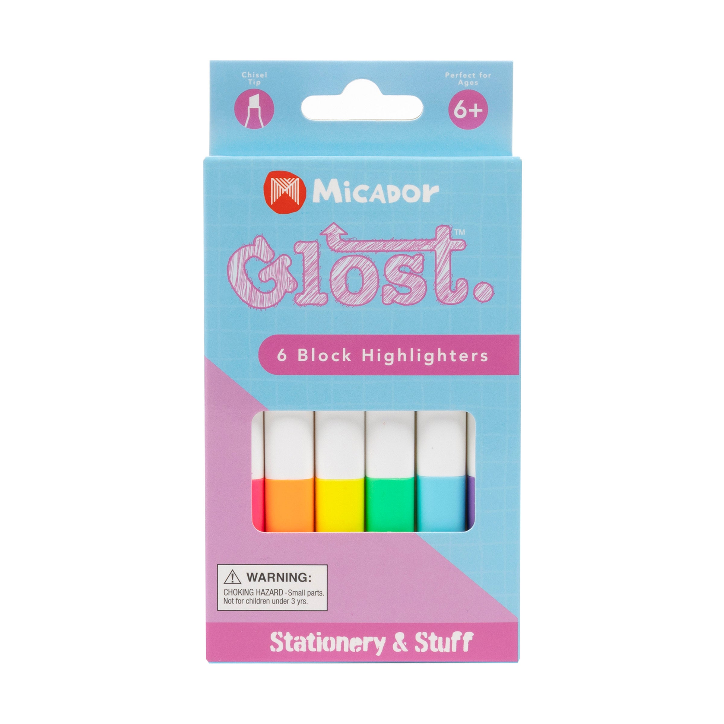 Highlighters, Pack 6, Block, Glost