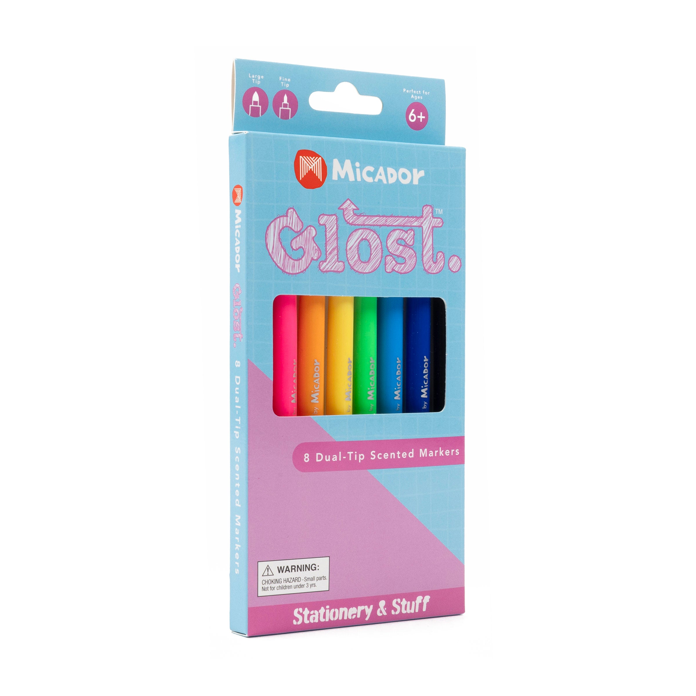 Dual Tip Markers, Pack 8, Scented, Glost
