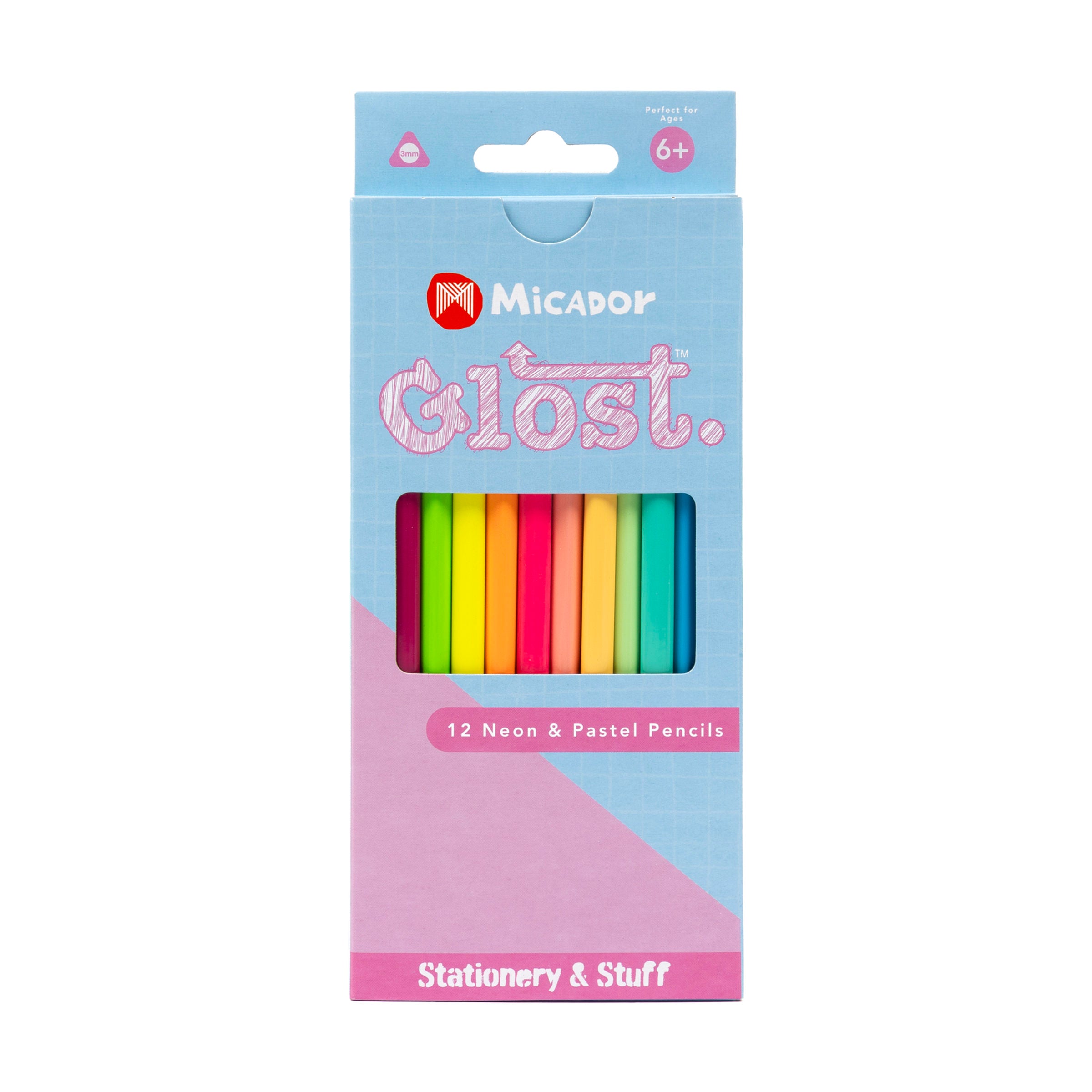 Pencils, Pack 12, Neon and Pastel, FSC 100%, Glost