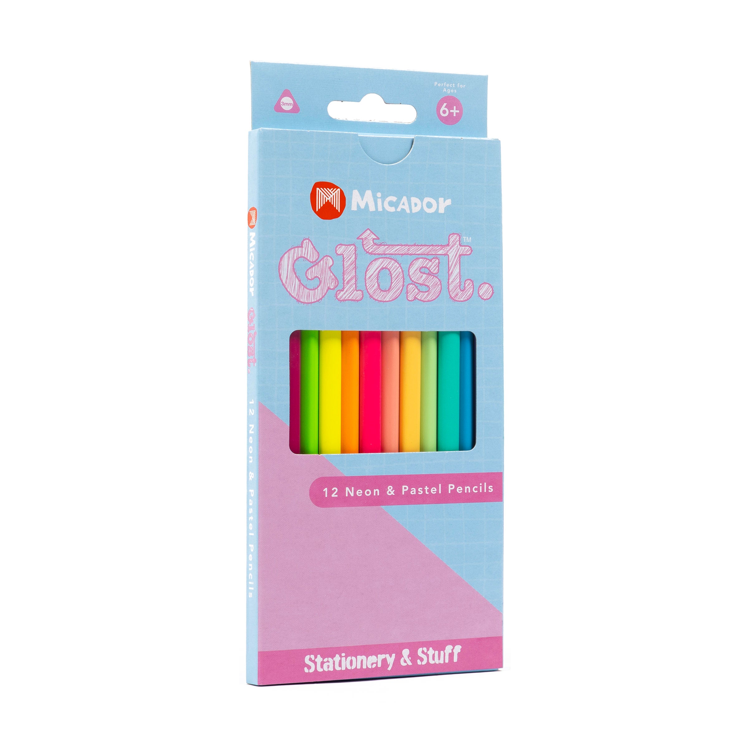 Pencils, Pack 12, Neon and Pastel, FSC 100%, Glost