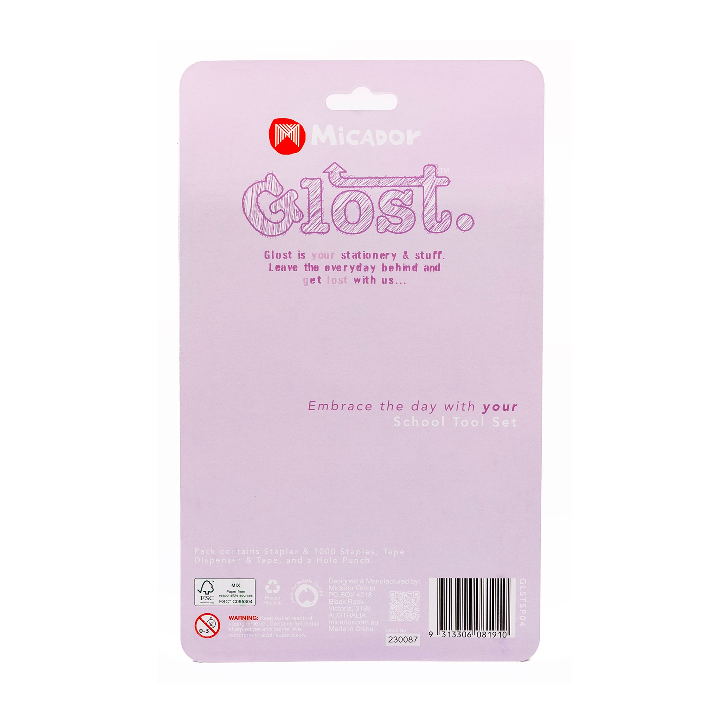 School Tool Set, Pack 4, Pastel, Glost