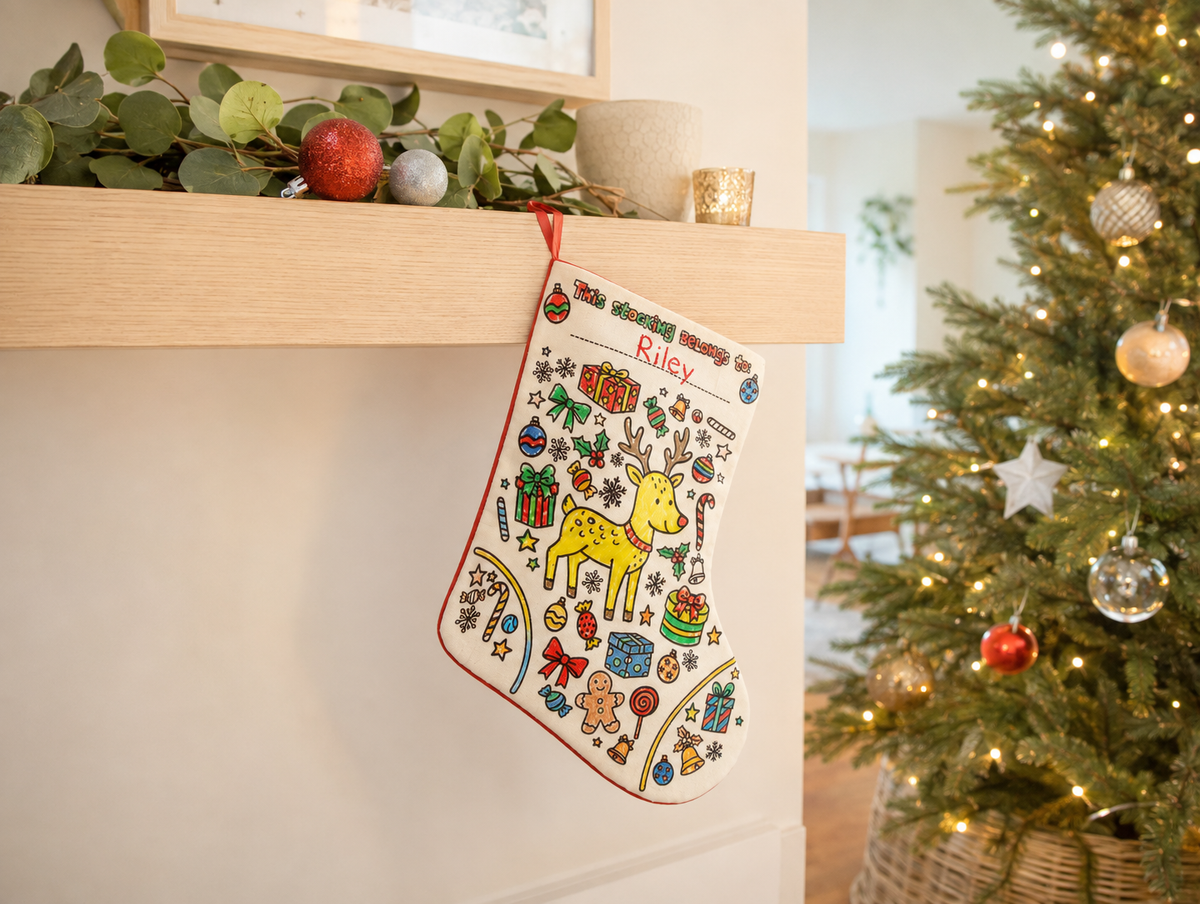 Colour Wash Repeat Christmas Stocking, 370 x 370mm, Micador jR.