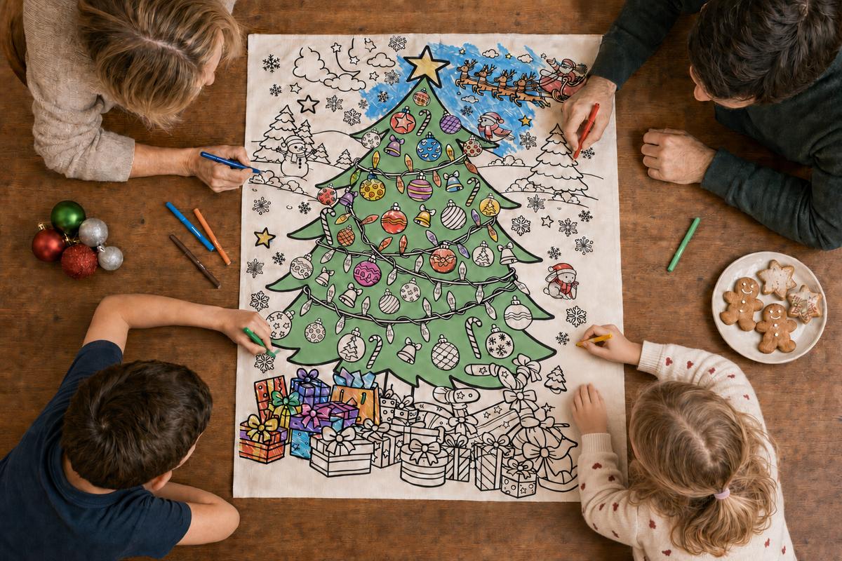 Colour Wash Repeat Christmas Tree, 900 x 700mm, Micador jR.