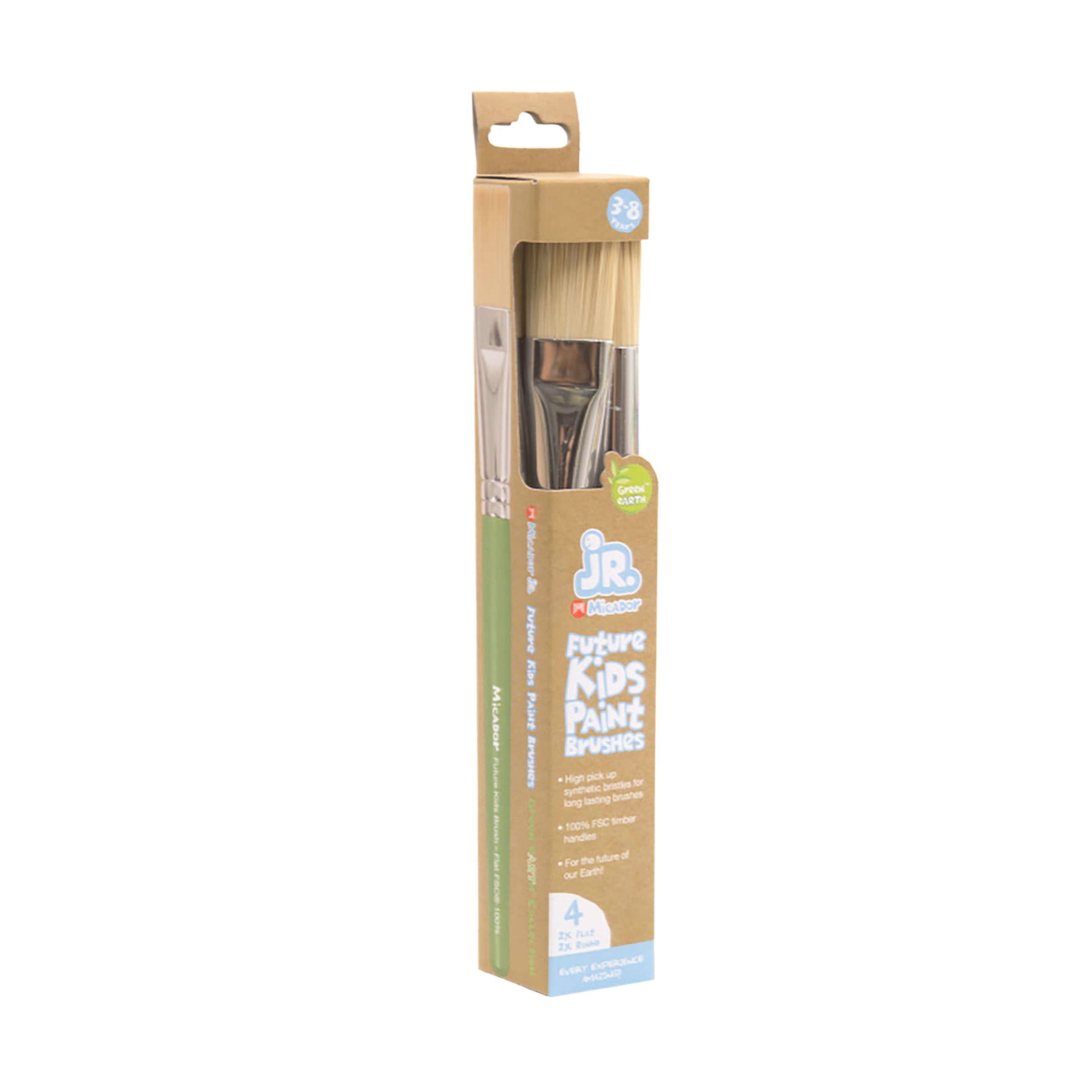Micador Jr Future Kids Paint Brushes 4Pk