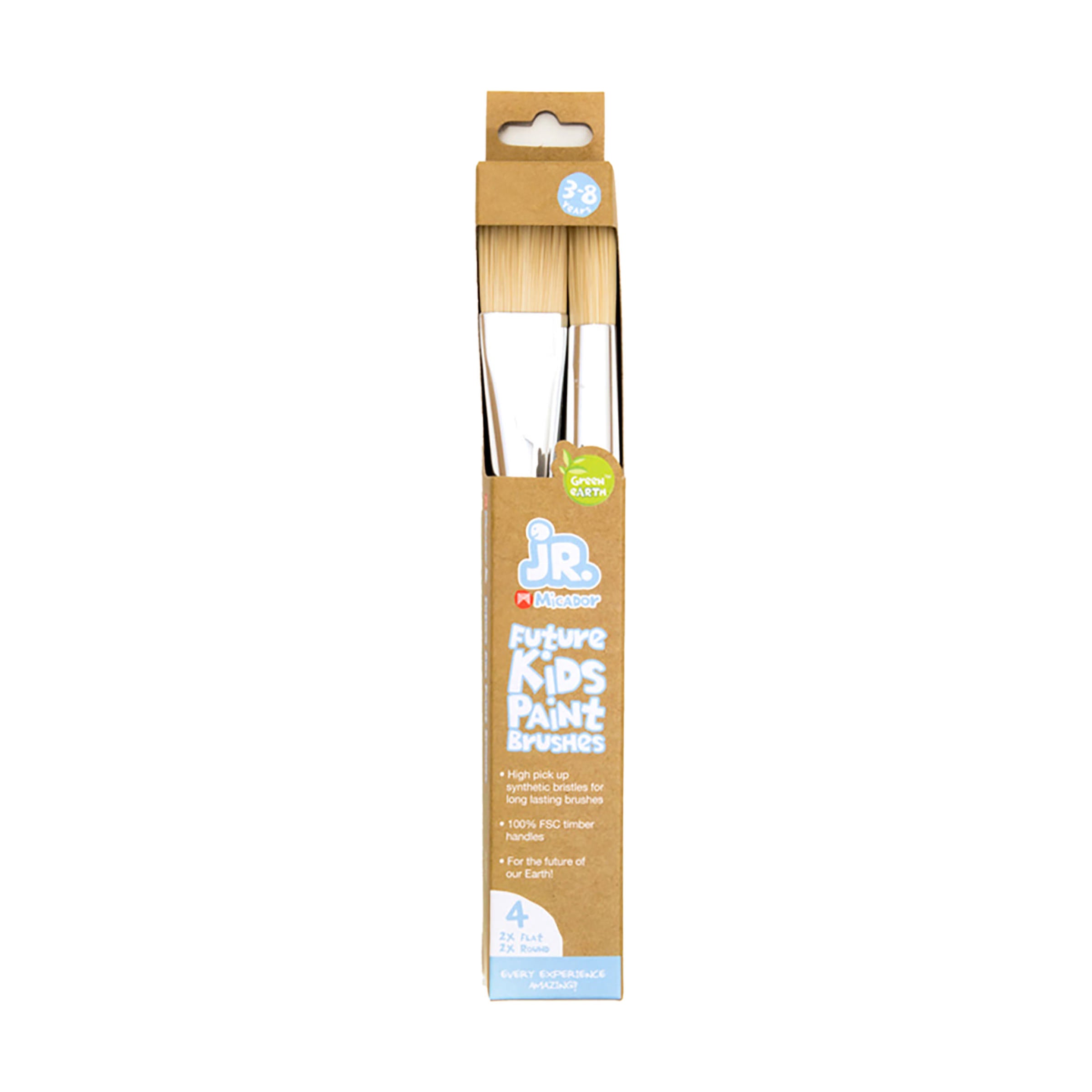 Micador Jr Future Kids Paint Brushes 4Pk