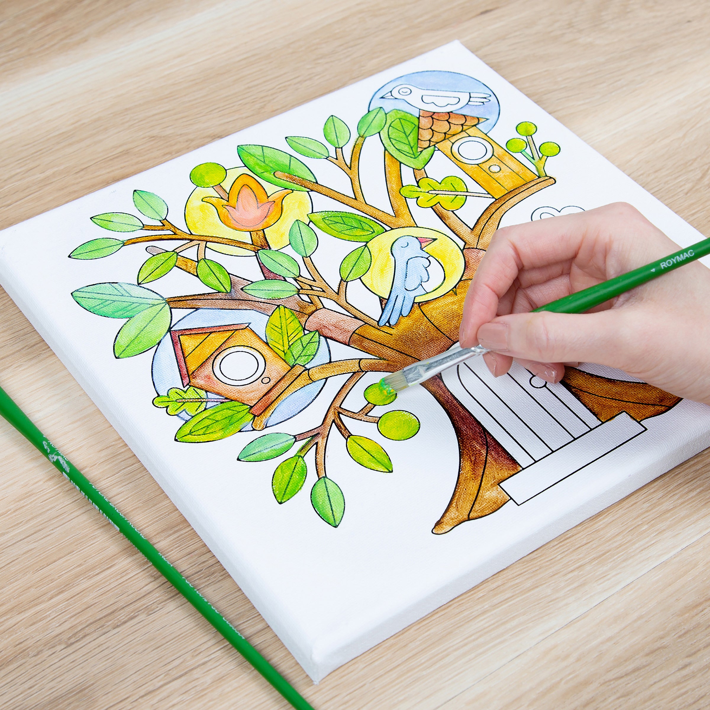 Paint Your Own Canvas 10x10" FSC 100% - Tree House P1 Micador