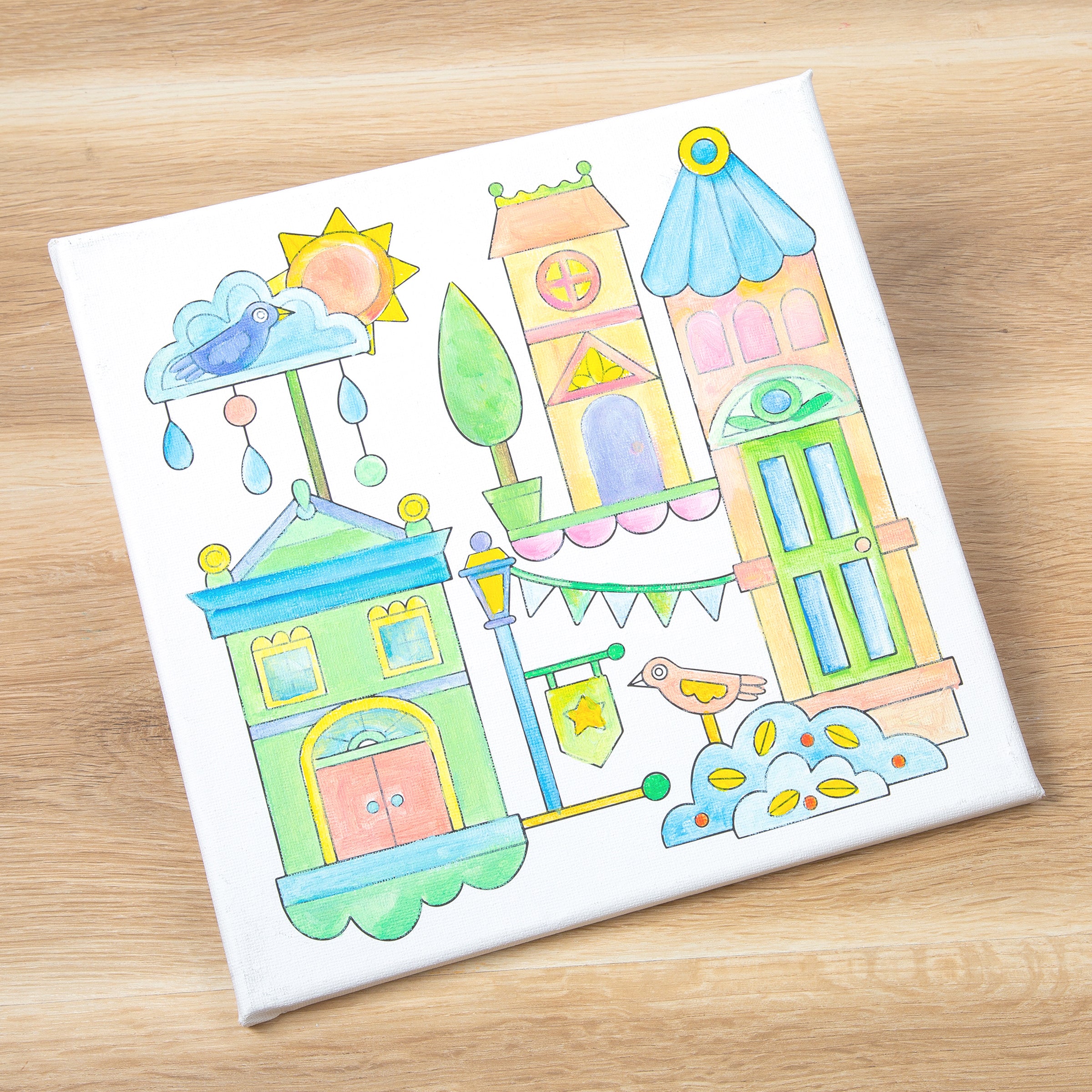 Paint Your Own Canvas 10x10" FSC 100% - Happy Street P2 Micador