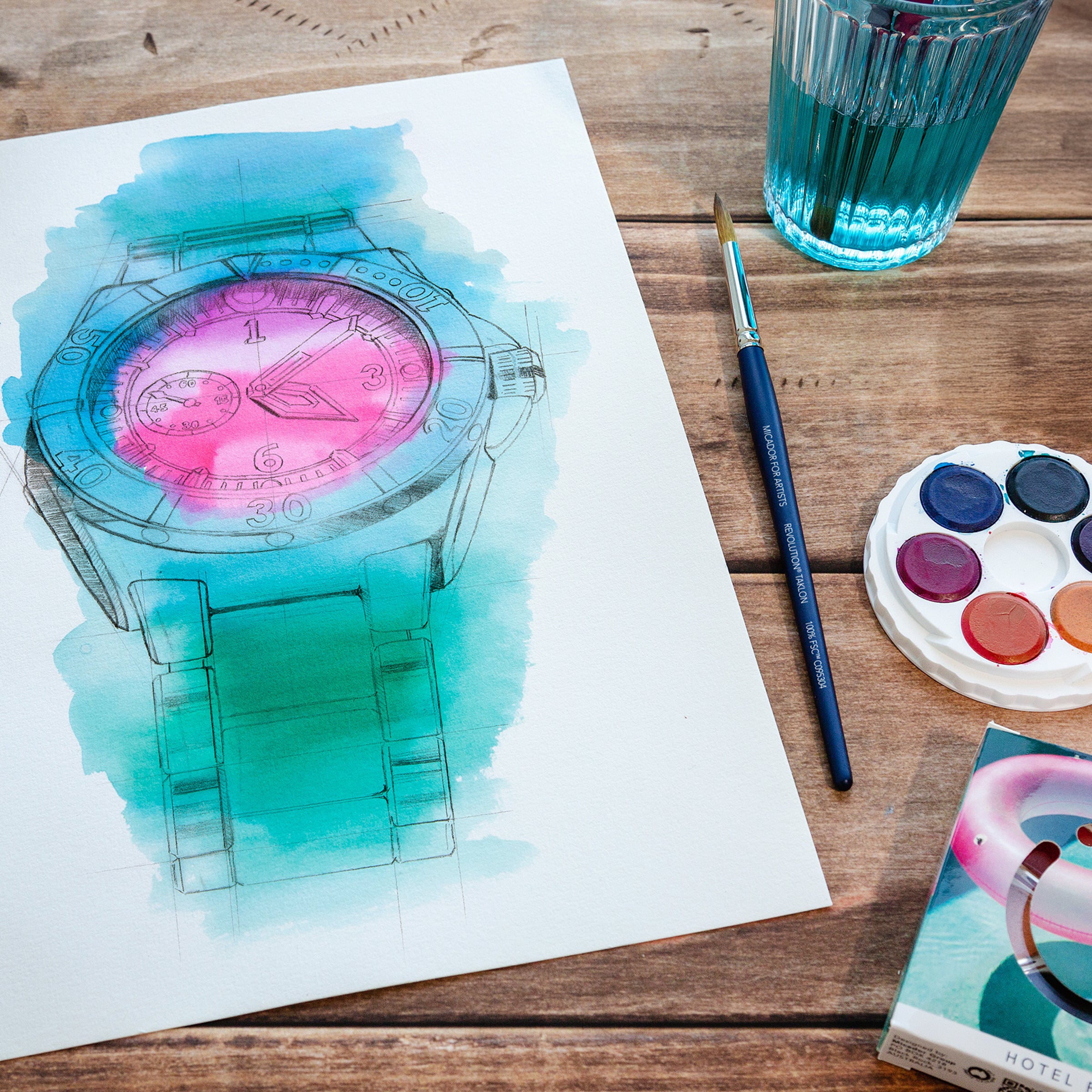 Brilliant Watercolour Discs Designer Series - Hotel Pool Micador For Artists