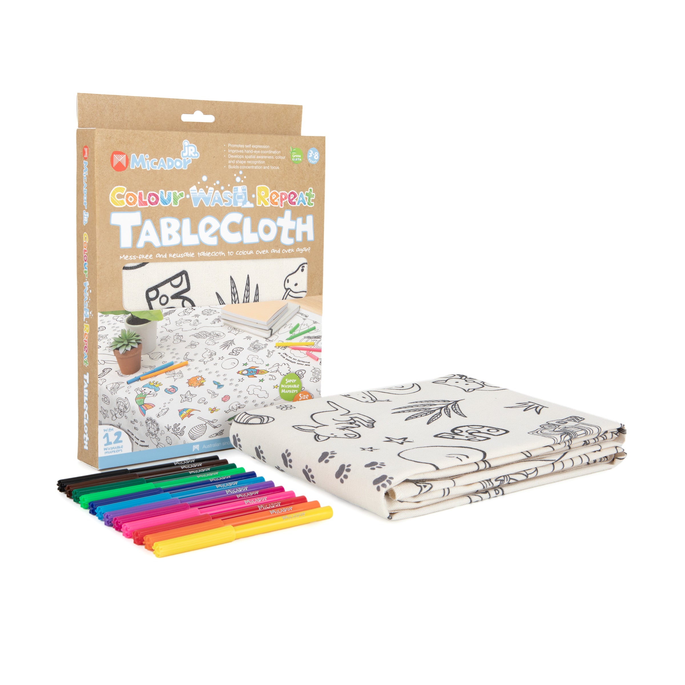 Colour, Wash, Repeat Tablecloth, 1000 x 1500mm, Micador jR.