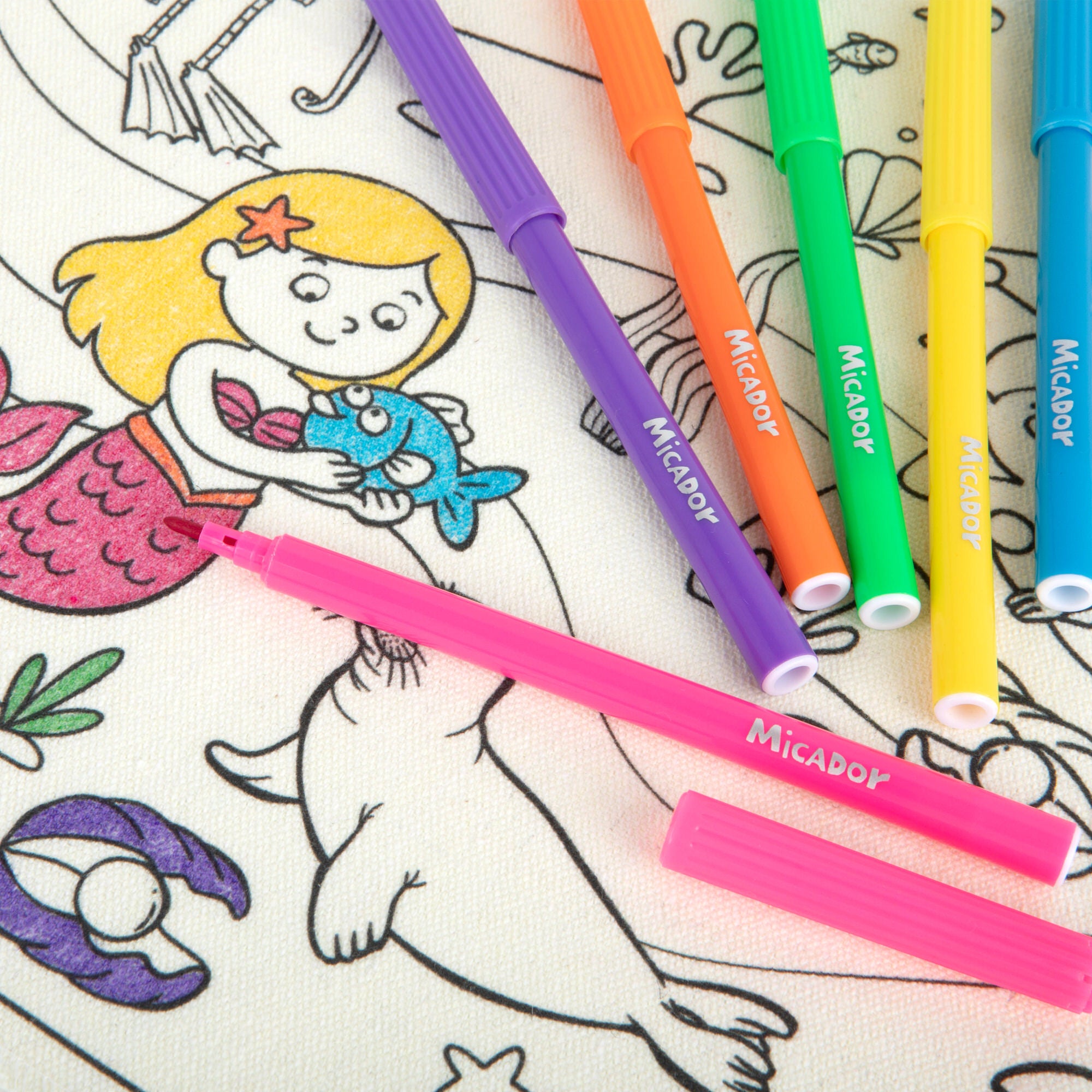 Colour, Wash, Repeat Placemats, Mermaids and Backyard, Pack 2, Micador jR.