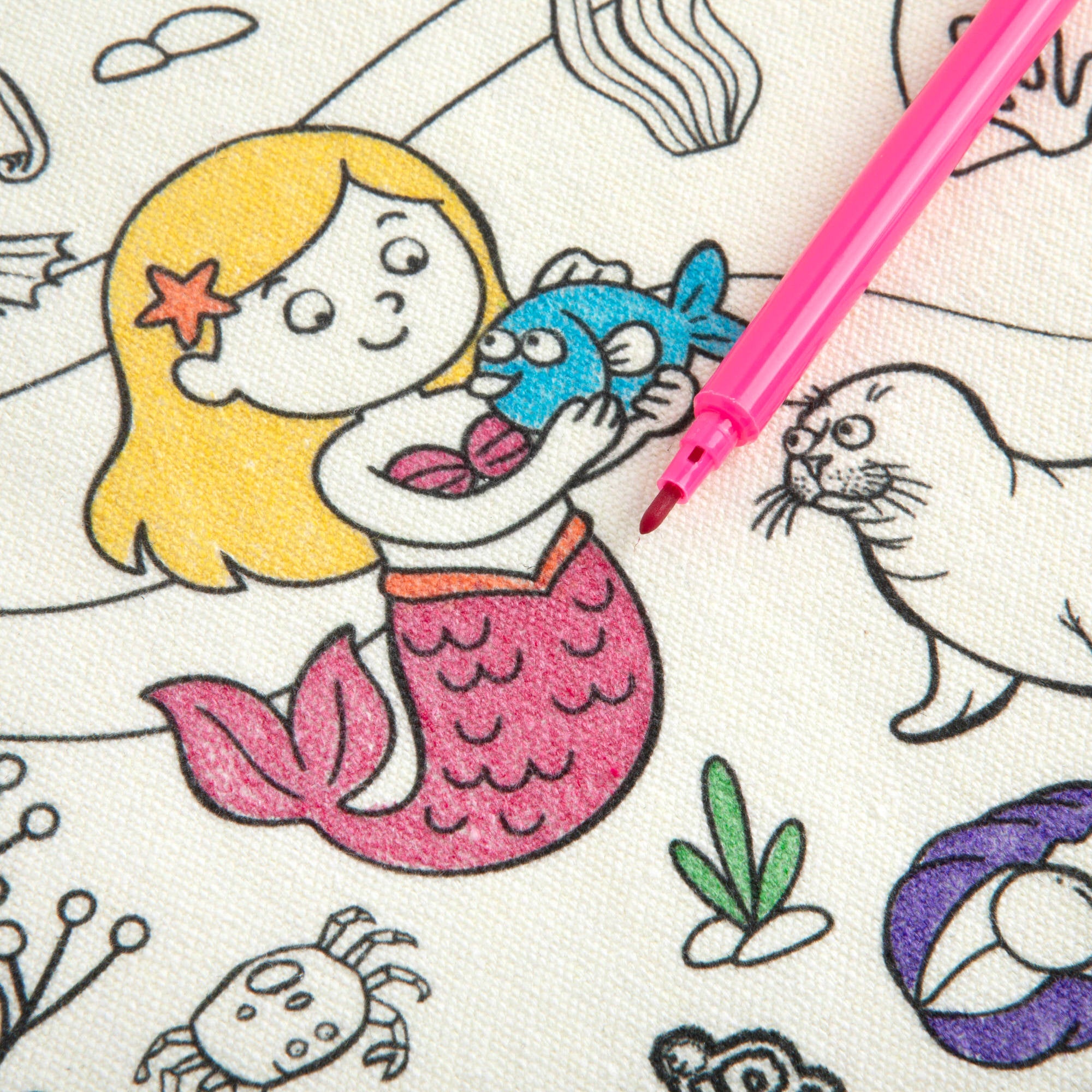 Colour, Wash, Repeat Placemats, Mermaids and Backyard, Pack 2, Micador jR.