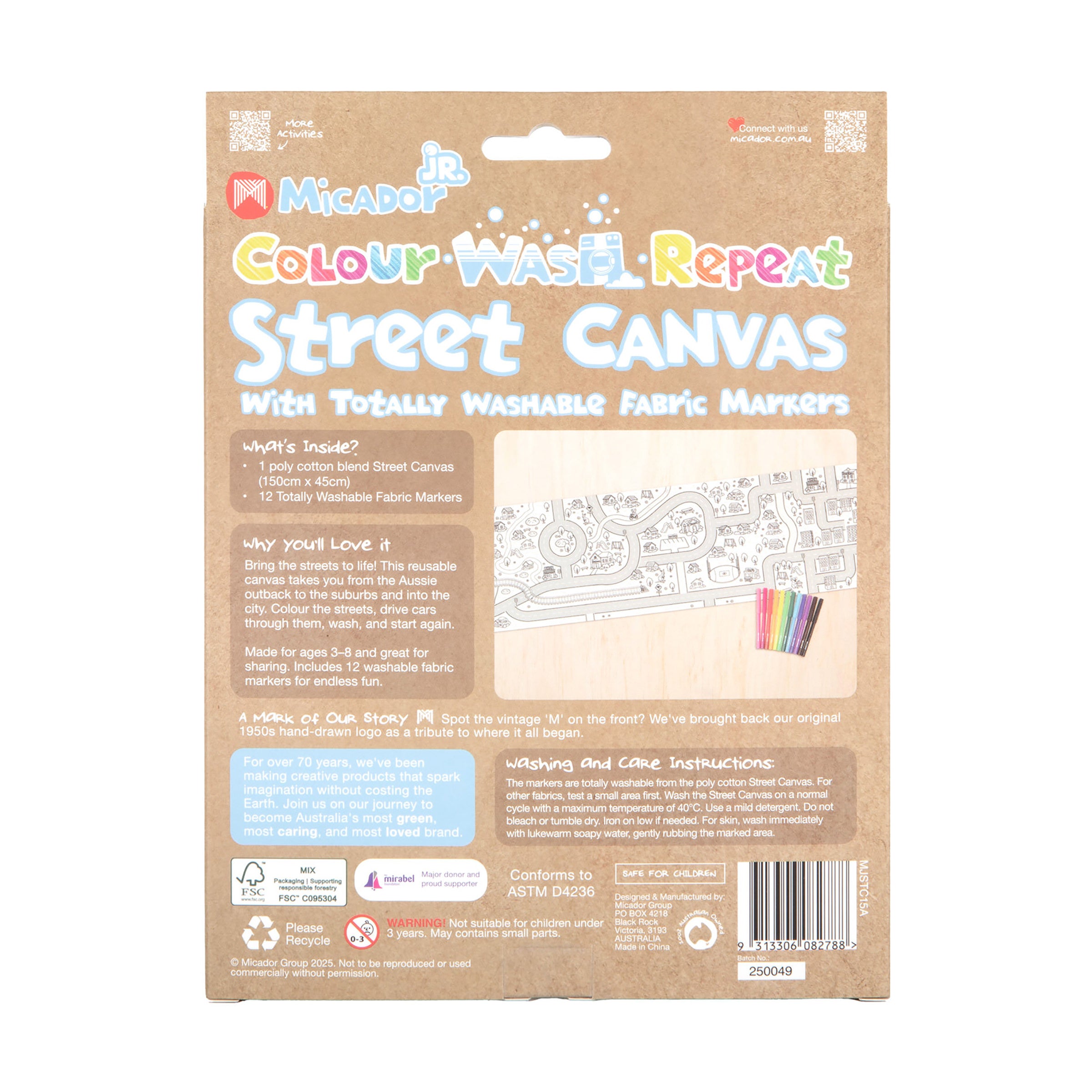 Colour, Wash, Repeat Street Canvas, 1500 x 450mm, Micador jR.
