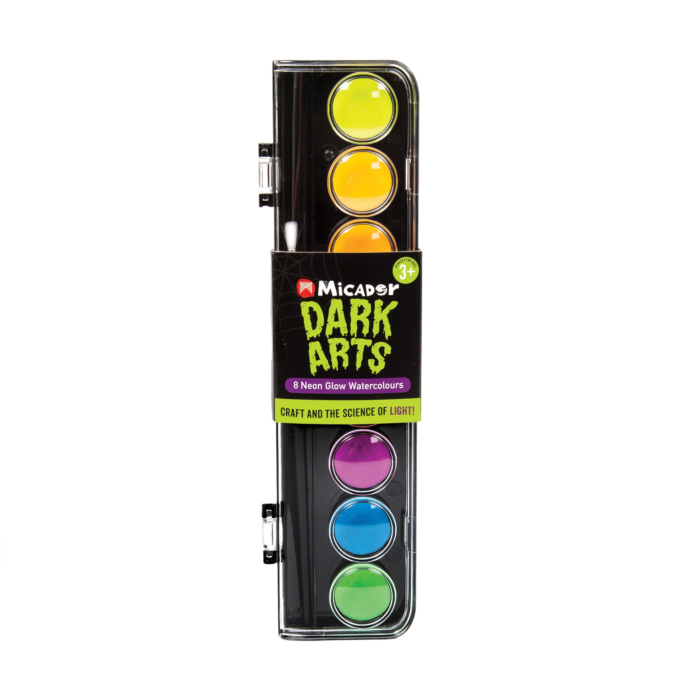 Neon Watercolour Paint Discs 8 Dark Arts