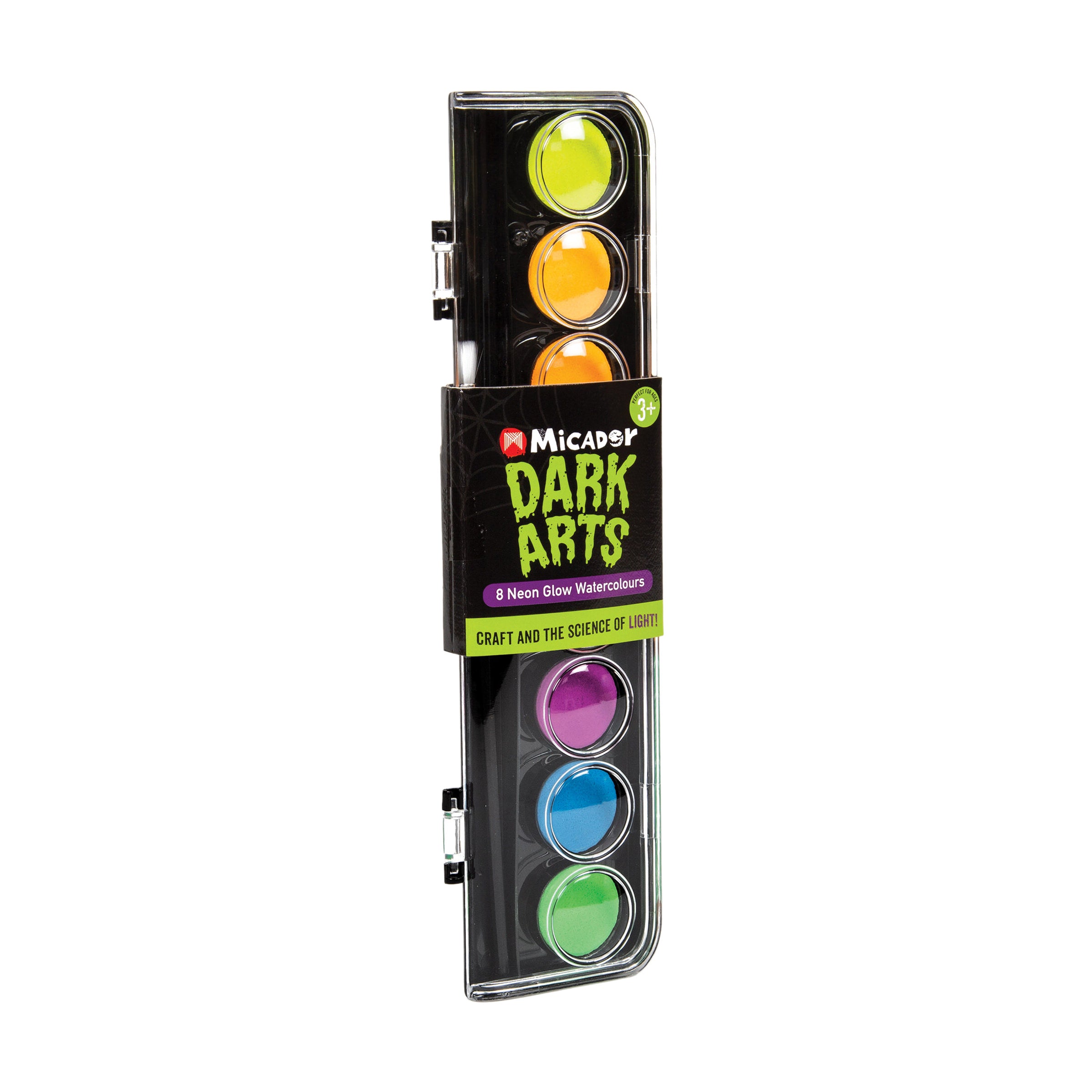 Neon Watercolour Paint Discs 8 Dark Arts