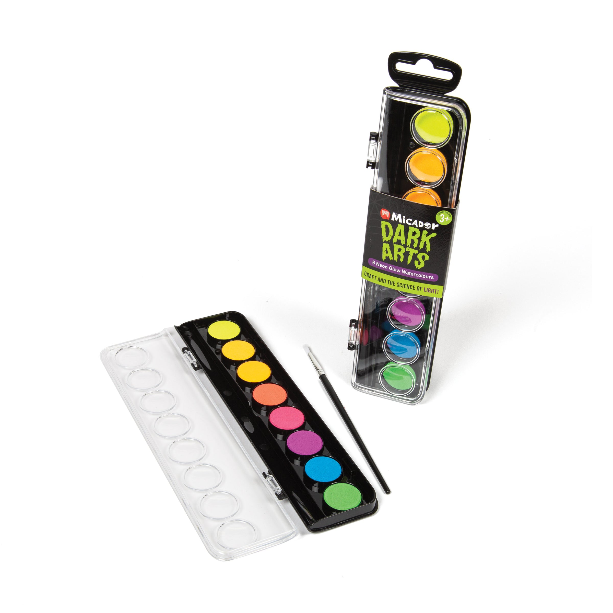 Neon Watercolour Paint Discs 8 Dark Arts