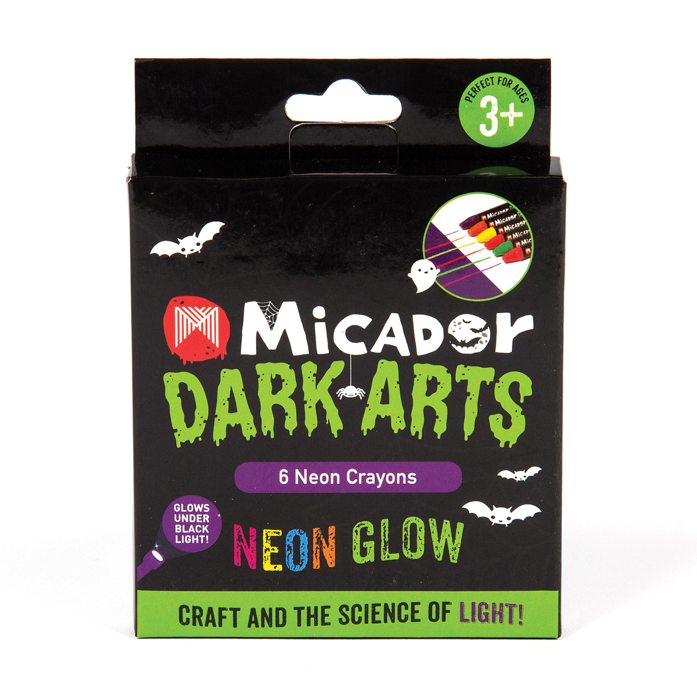 Dark Arts Neon Crayons 6Pk