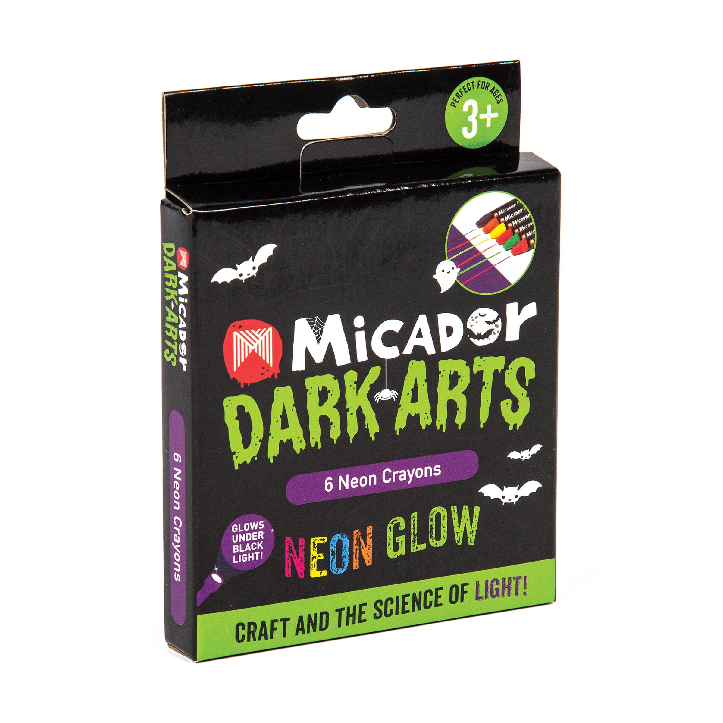 Dark Arts Neon Crayons 6Pk