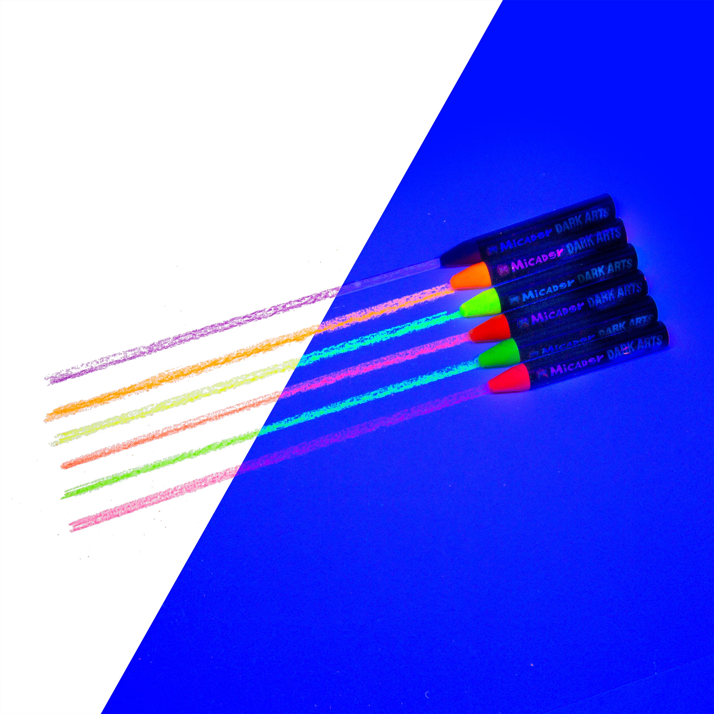 Dark Arts Neon Crayons 6Pk