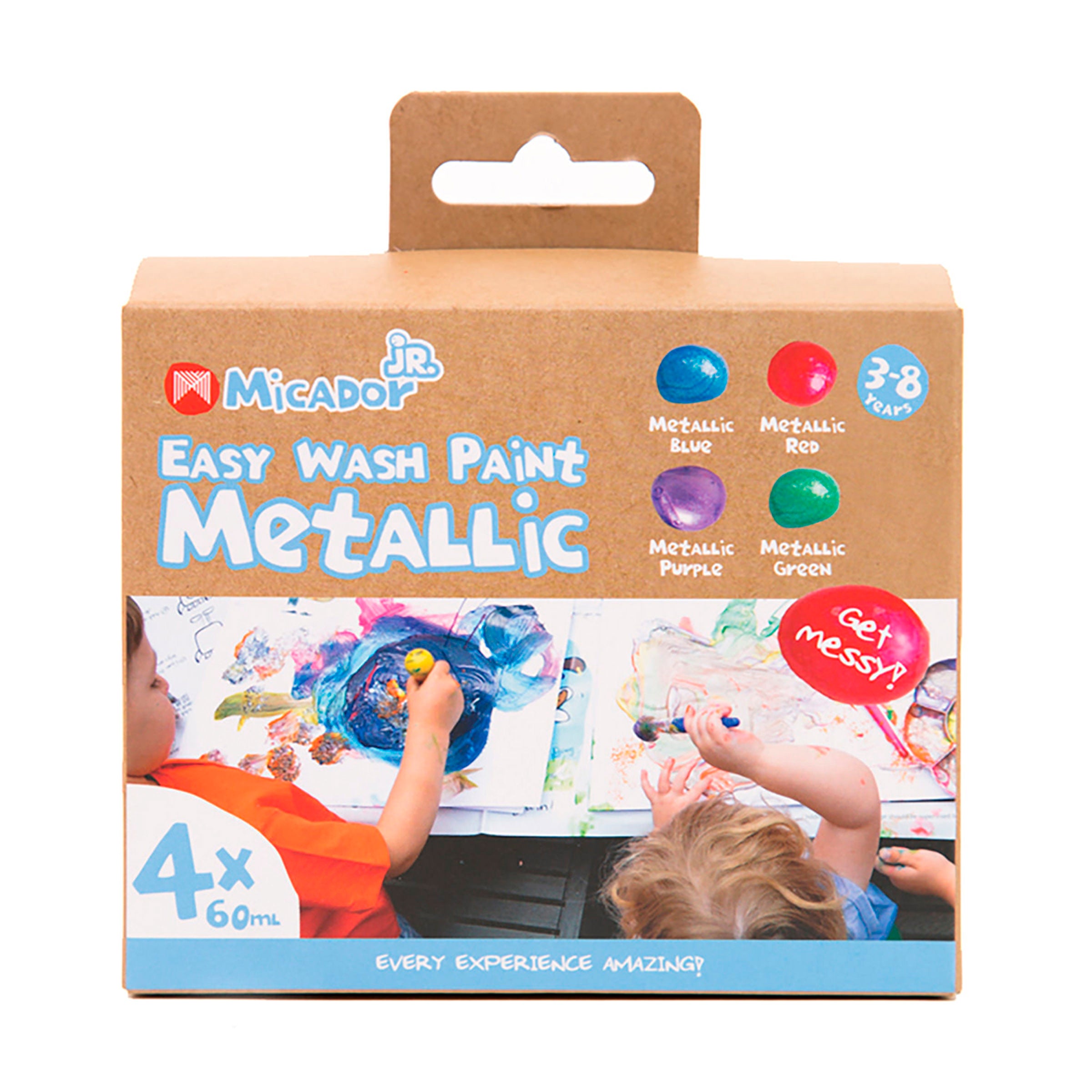 Micador Jr Easy Wash Paint Fluoro 60Ml 4Pk