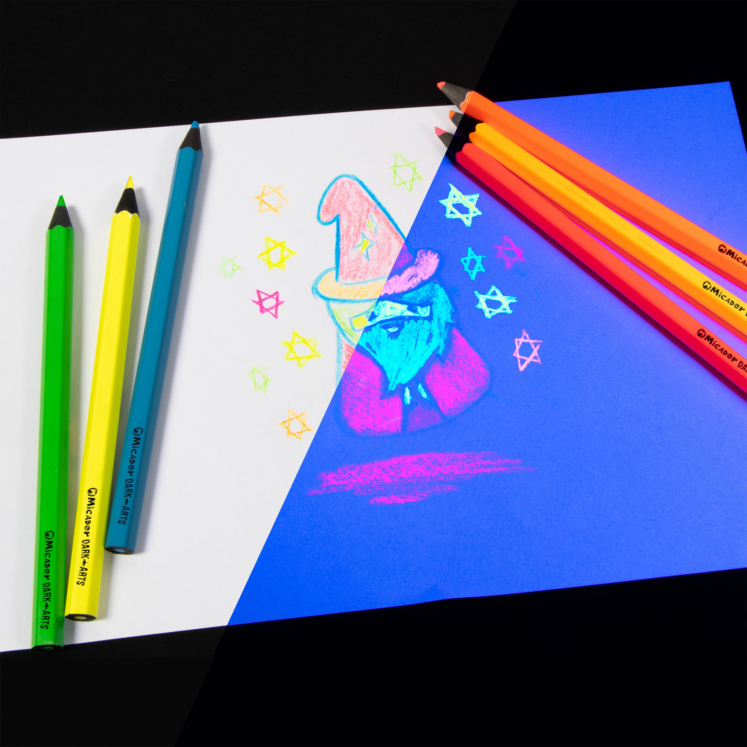 Dark Arts Neon Jumbo Crayons 6Pk