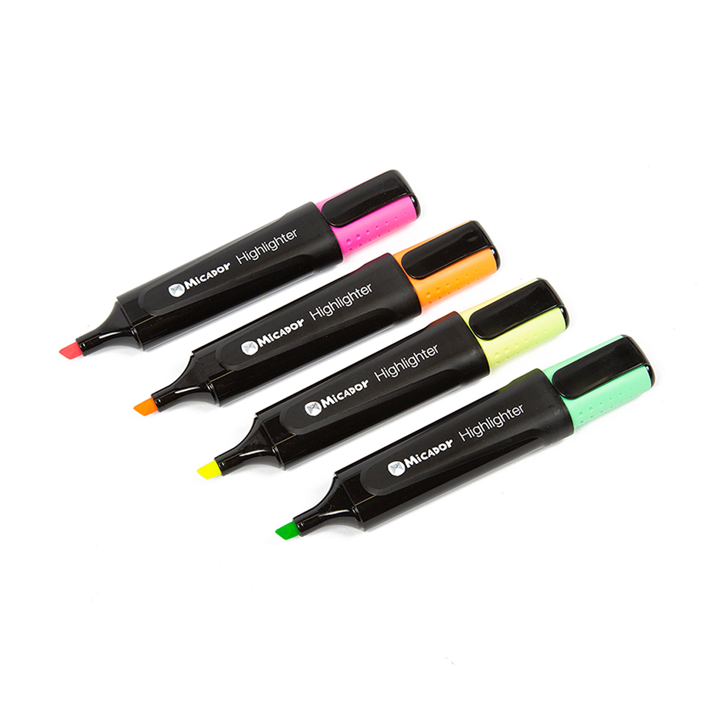 Eco Highlighter M.Shield Box 4, Yellow/Green/Pink/Orange Micador