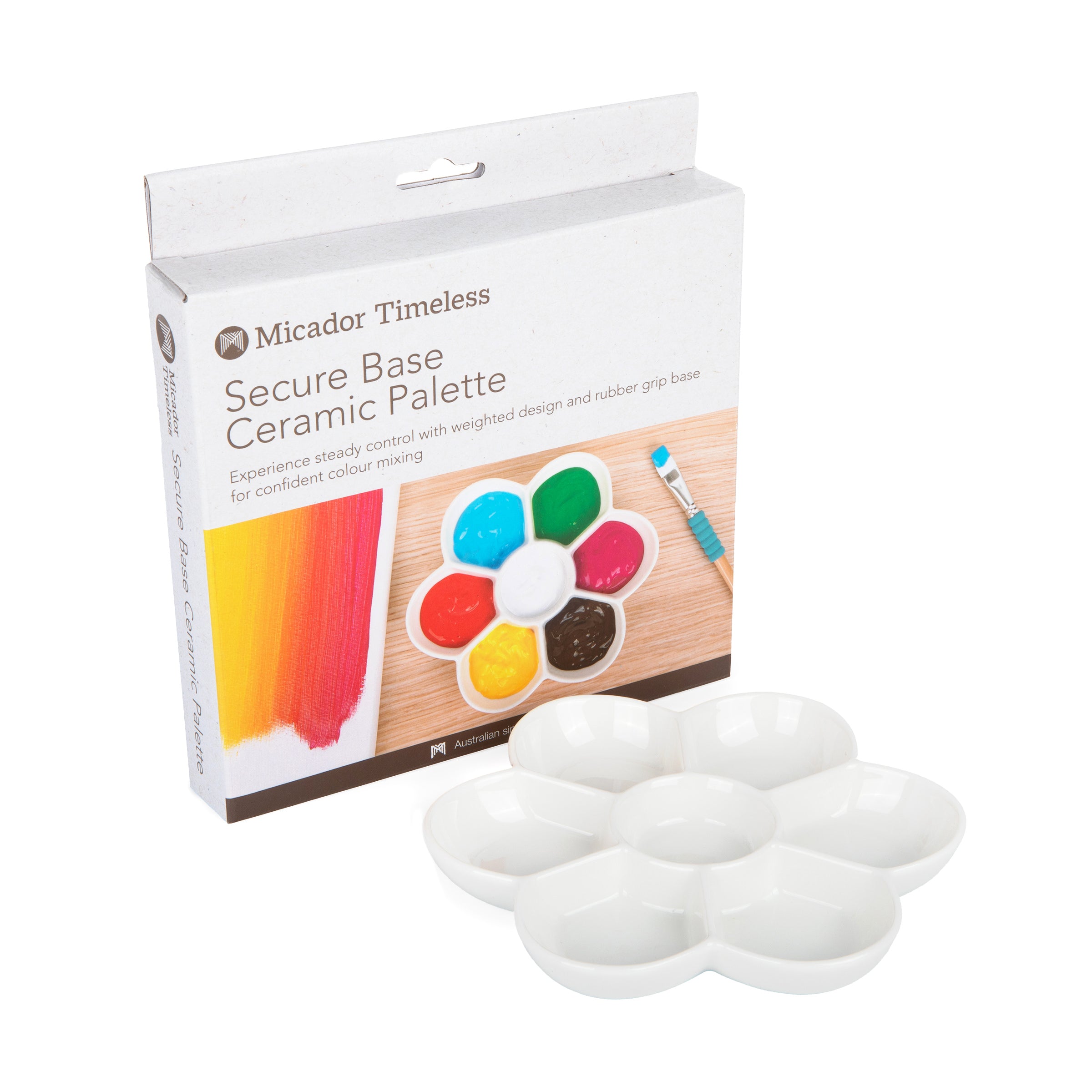 Secure Base Ceramic Mixing Palette, 7 wells, Micador Timeless