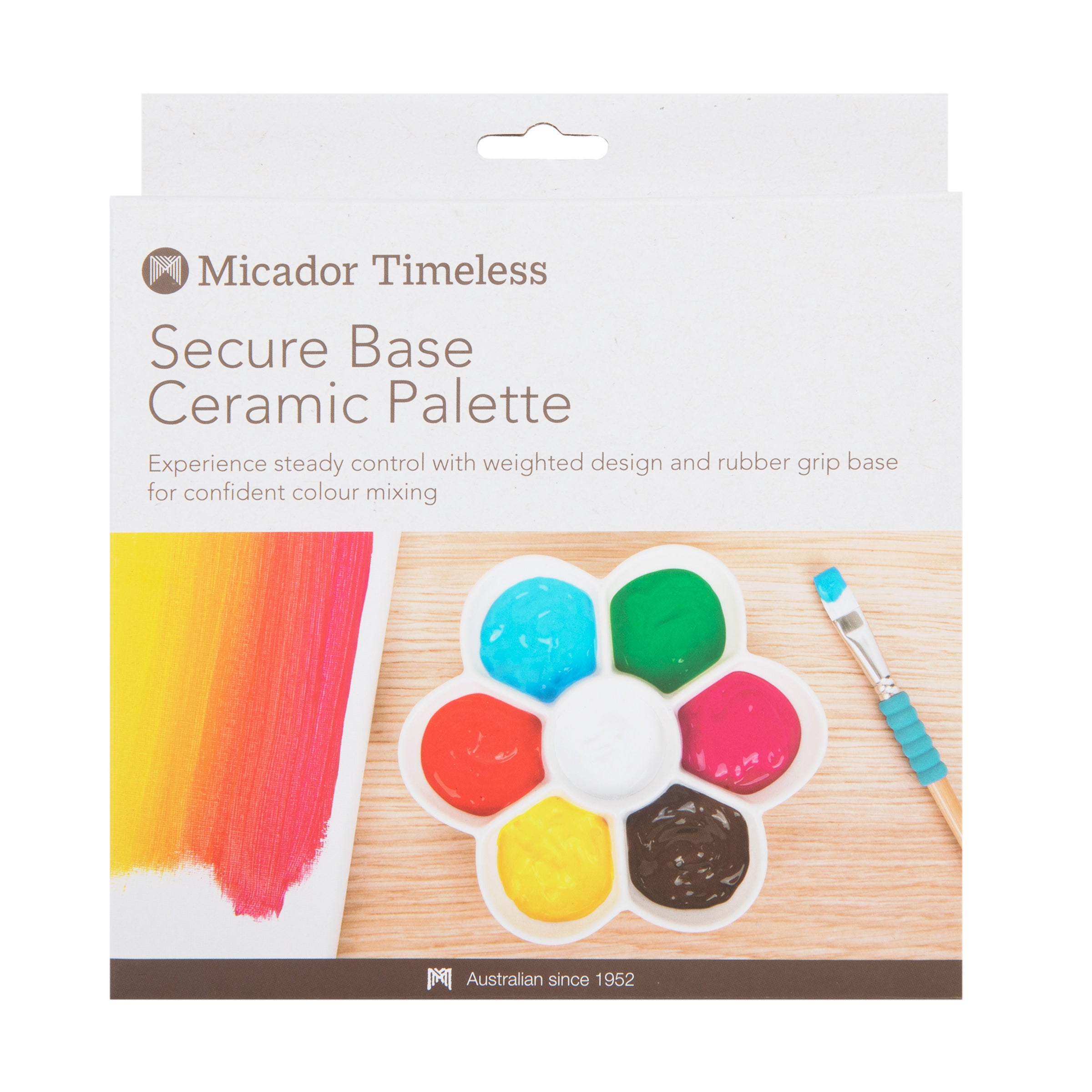 Secure Base Ceramic Mixing Palette 7 wells, Micador Timeless