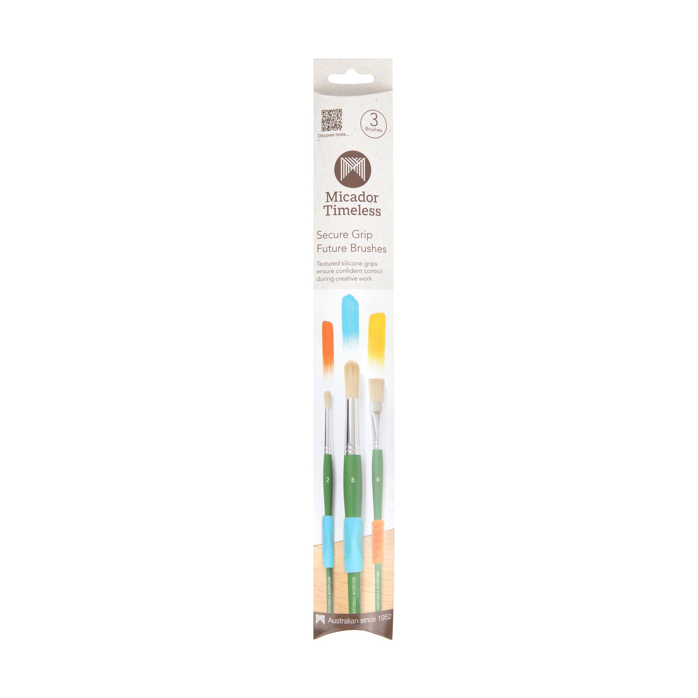 Secure Grip Future Brushes, Pack of 3, FSC 100%, Micador Timeless