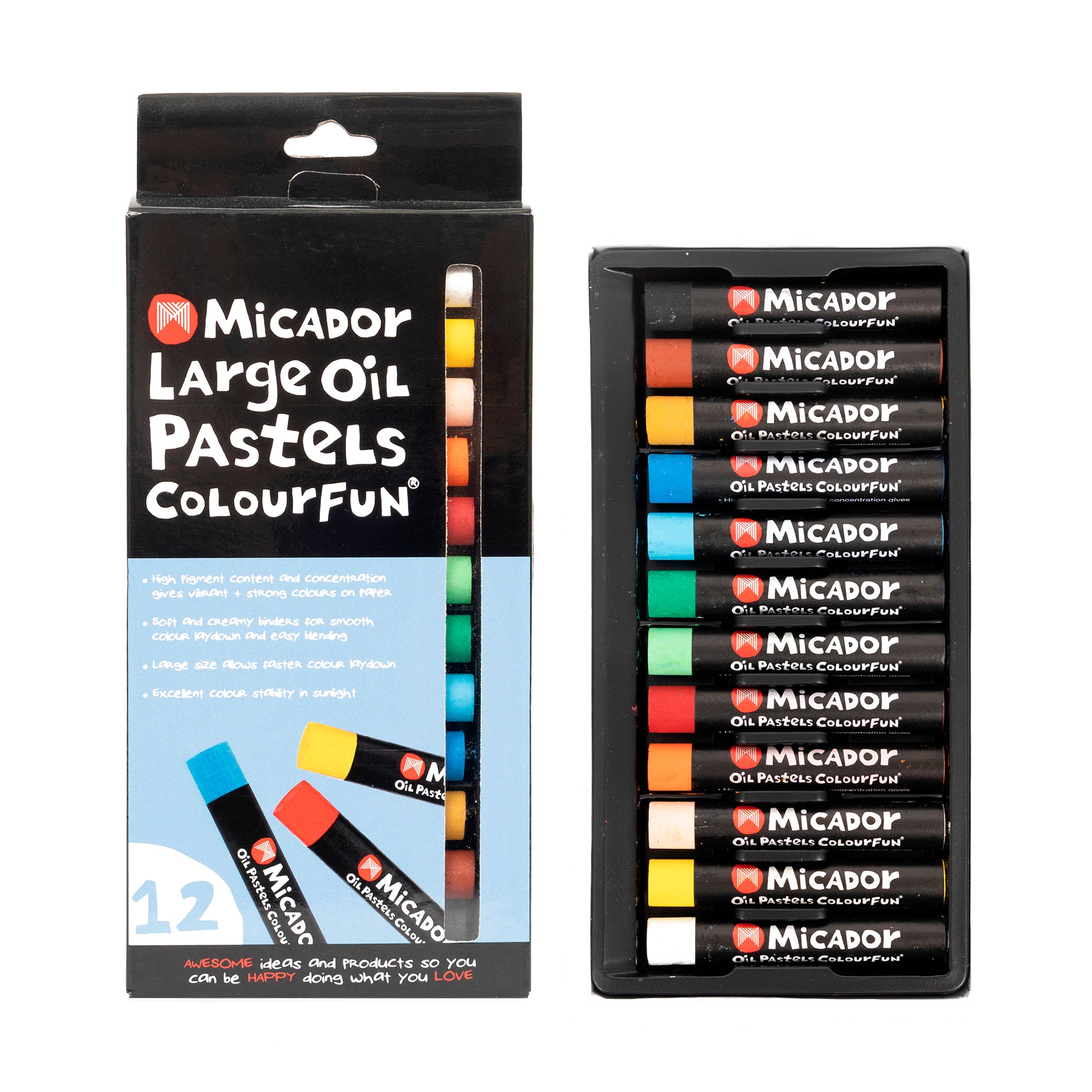 Micador Large Oil Pastels Colourfun 12Pk