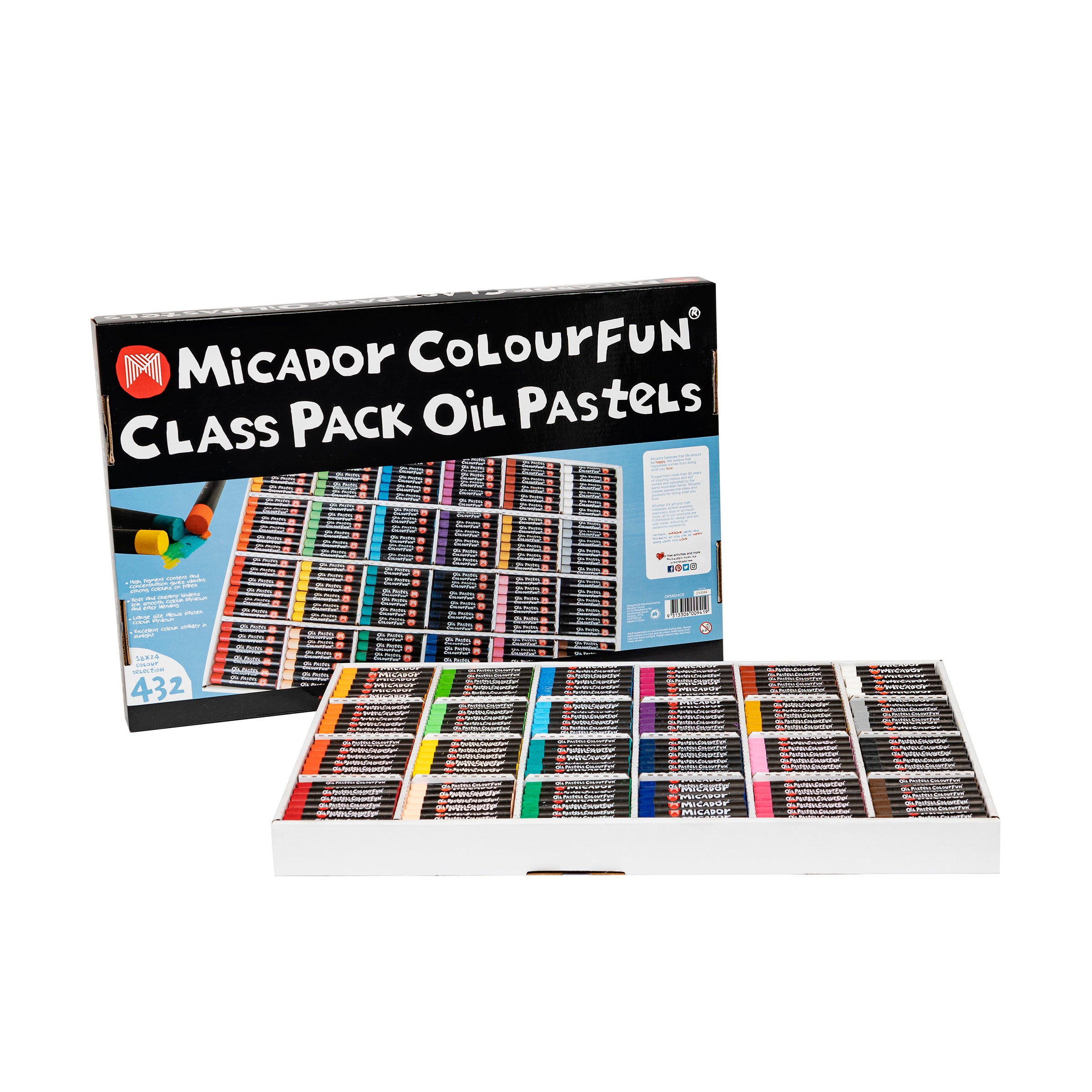 Micador Oil Pastels Class Packs Colourfun 432Pk