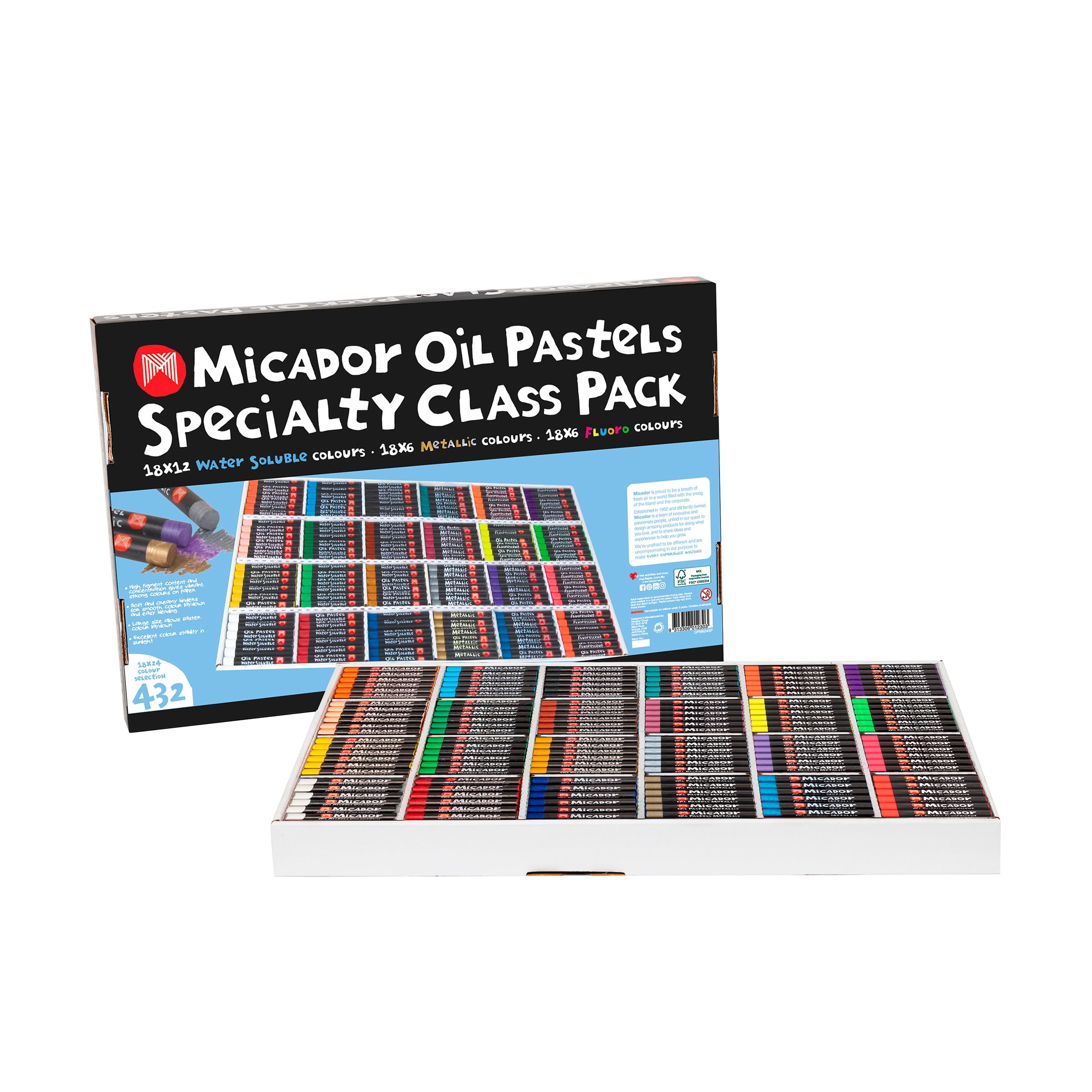 Micador Oil Pastels Class Packs Specialty 432Pk