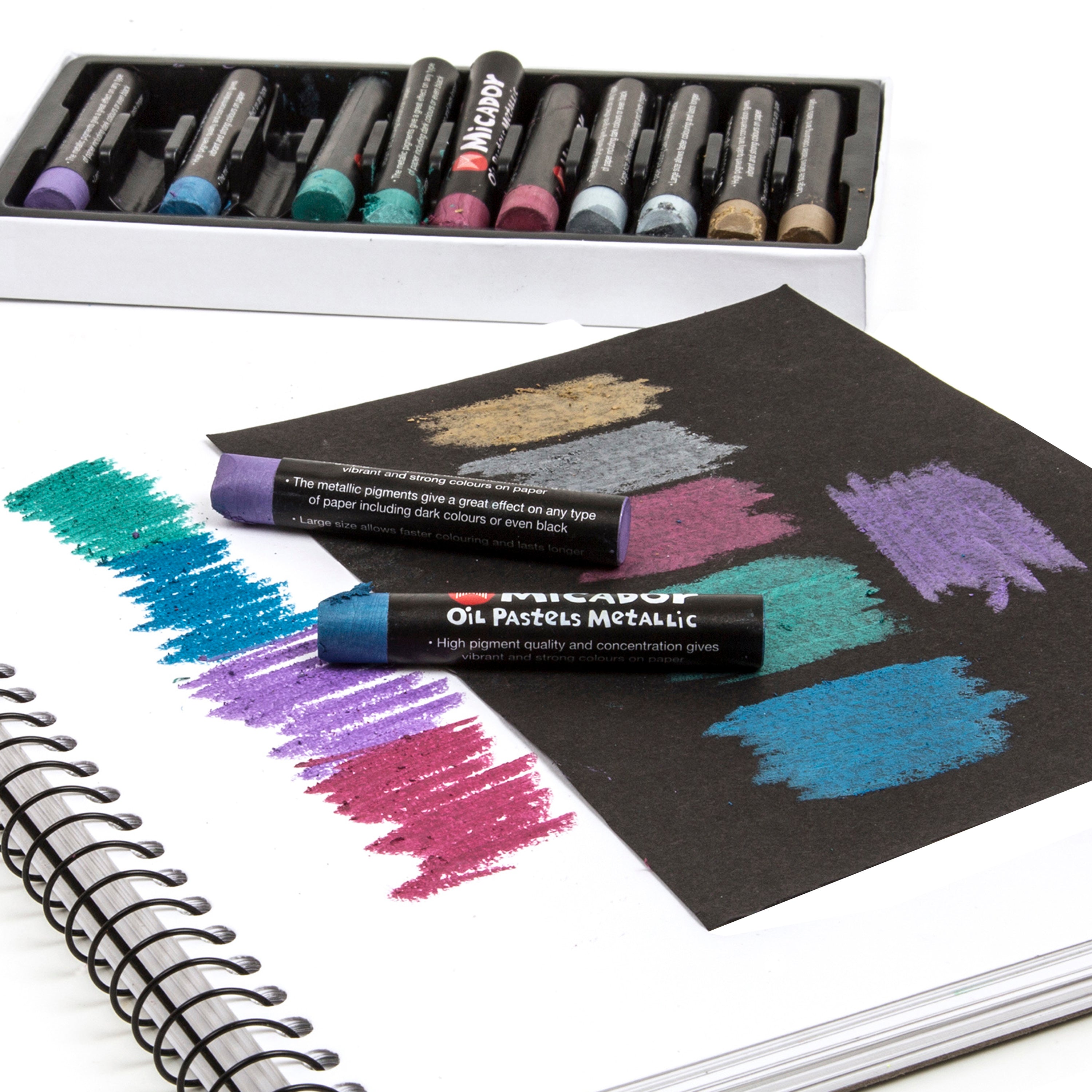 Micador Large Oil Pastel Metallic 12Pk