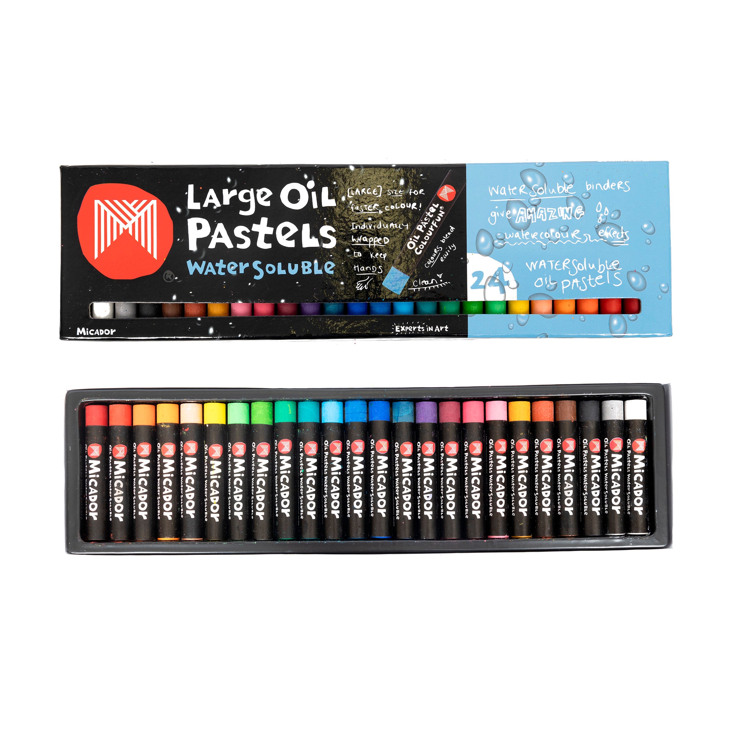 Micador Large Oil Pastels 24Pk Watersoluble