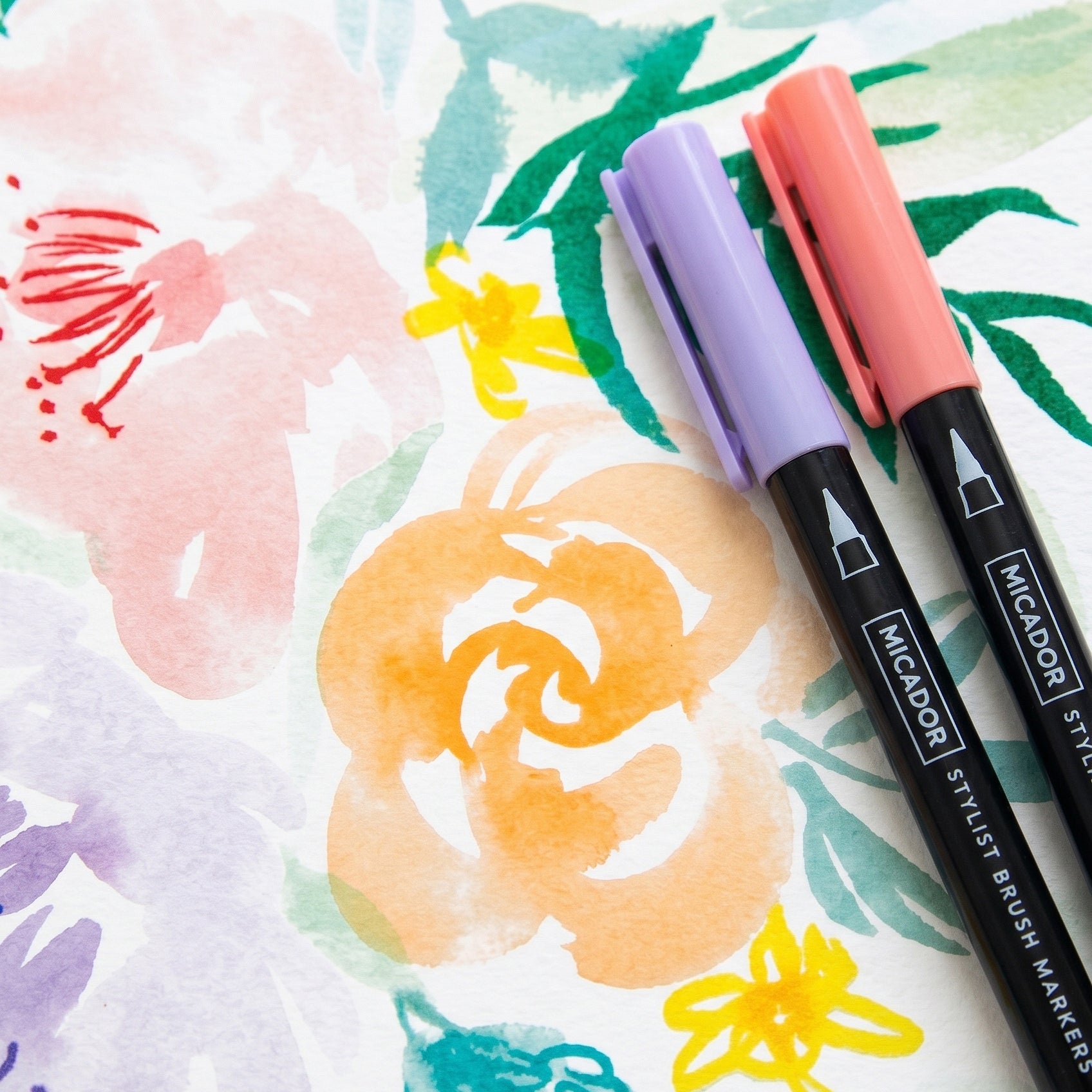 Stylist Brush Markers - Pastel Pack 6 Micador For Artists