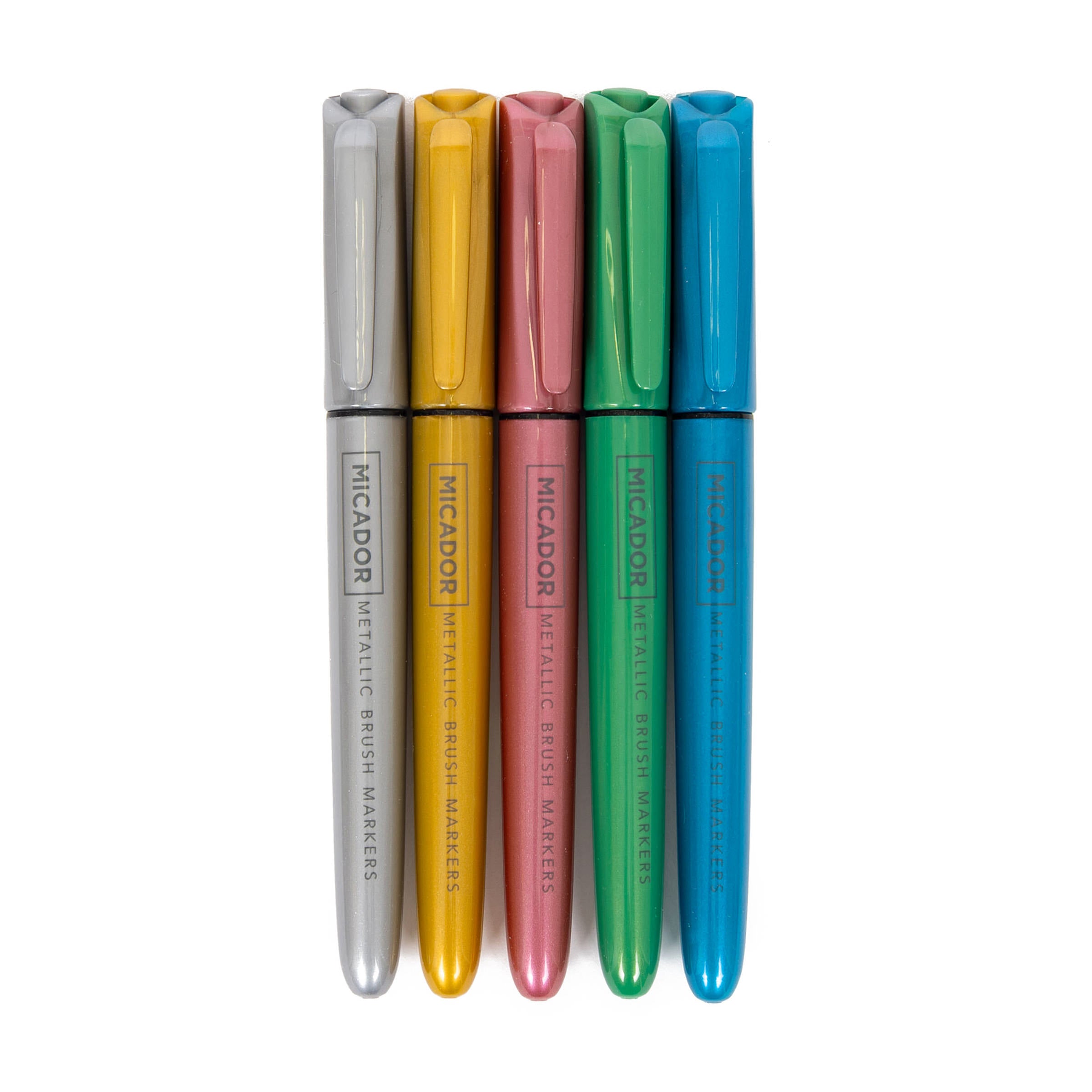 Brush Markers - Metallic, Pack 5 Micador For Artists
