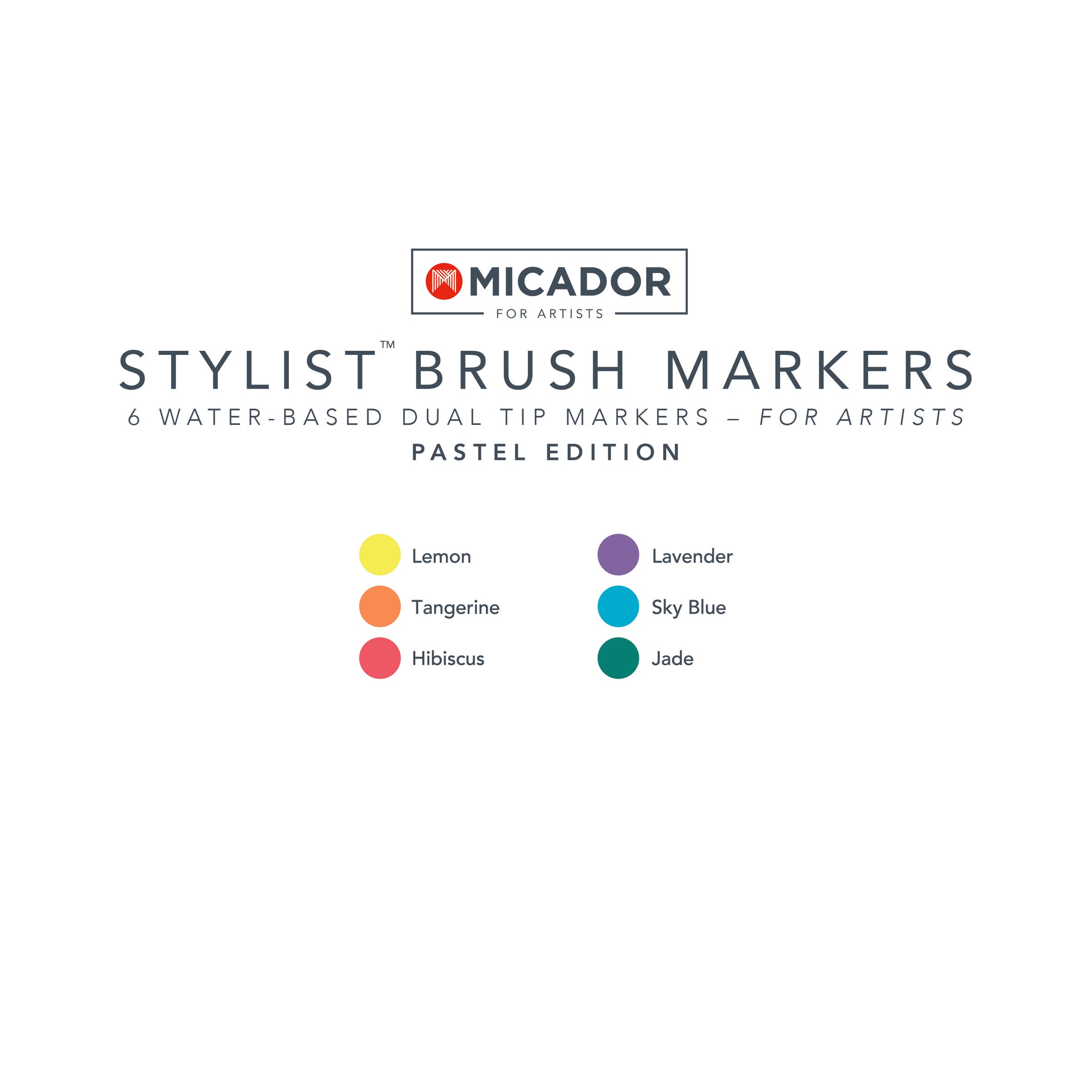 Stylist Brush Markers - Pastel Pack 6 Micador For Artists