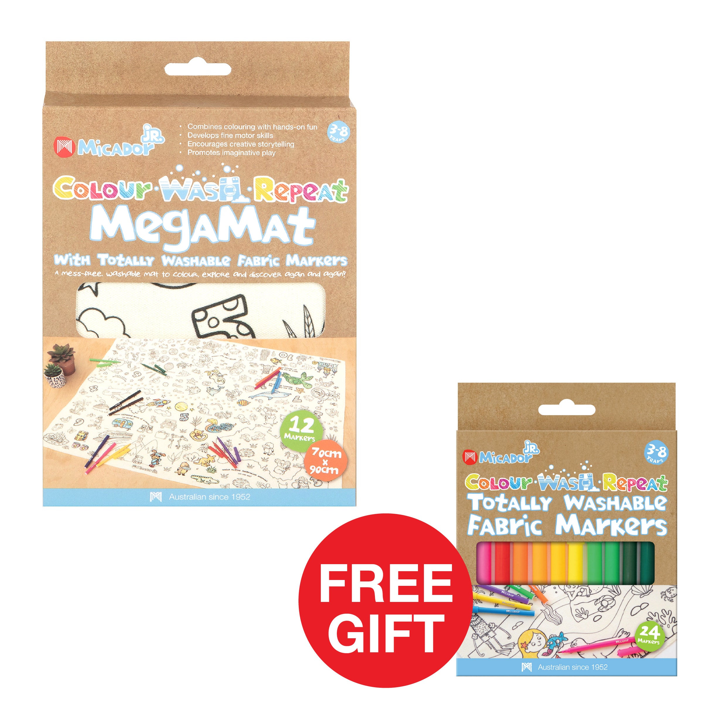 Colour Wash Repeat MegaMat, 700 x 900mm, Micador jR.