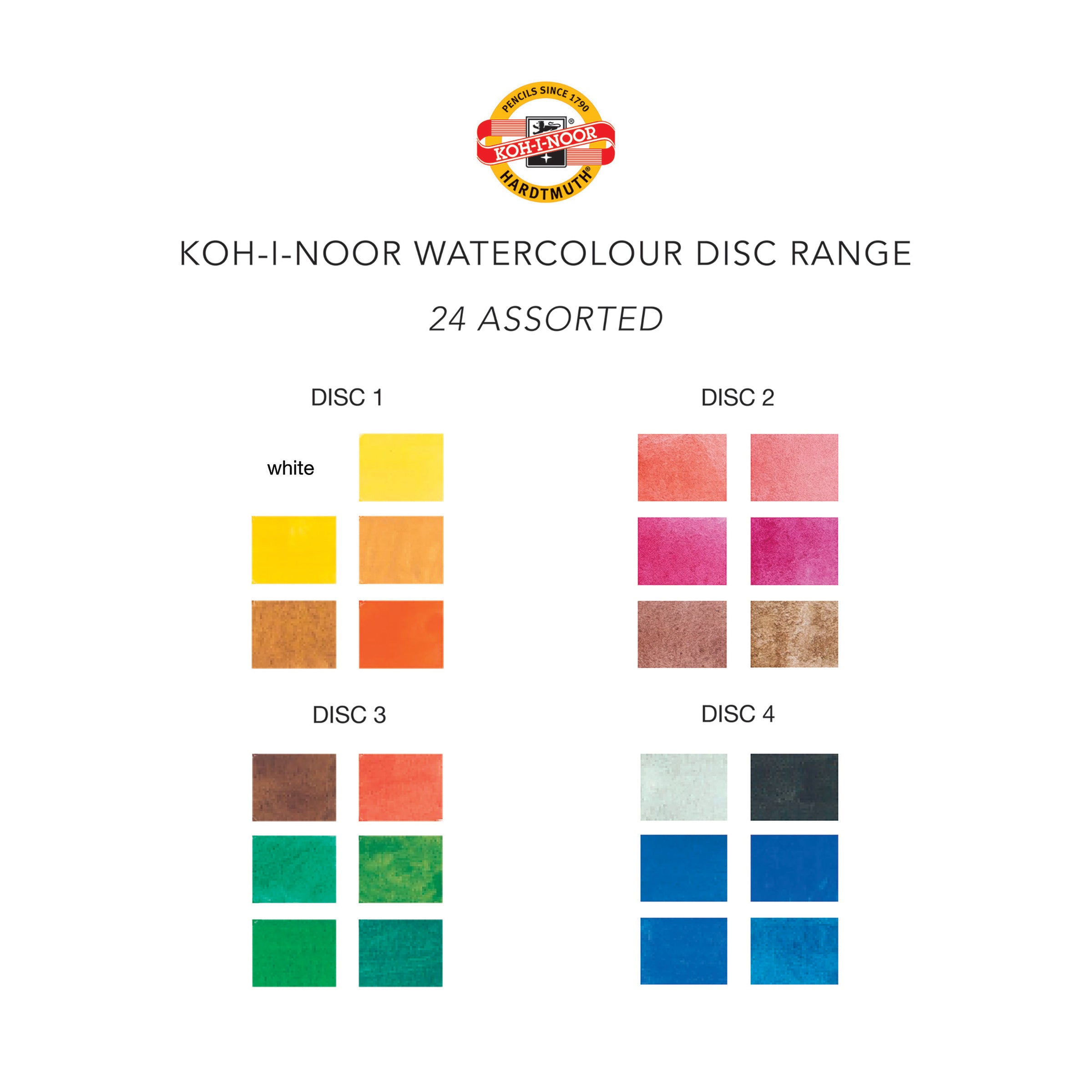 Watercolour Disc - 24 Assorted  Koh-I-Noor