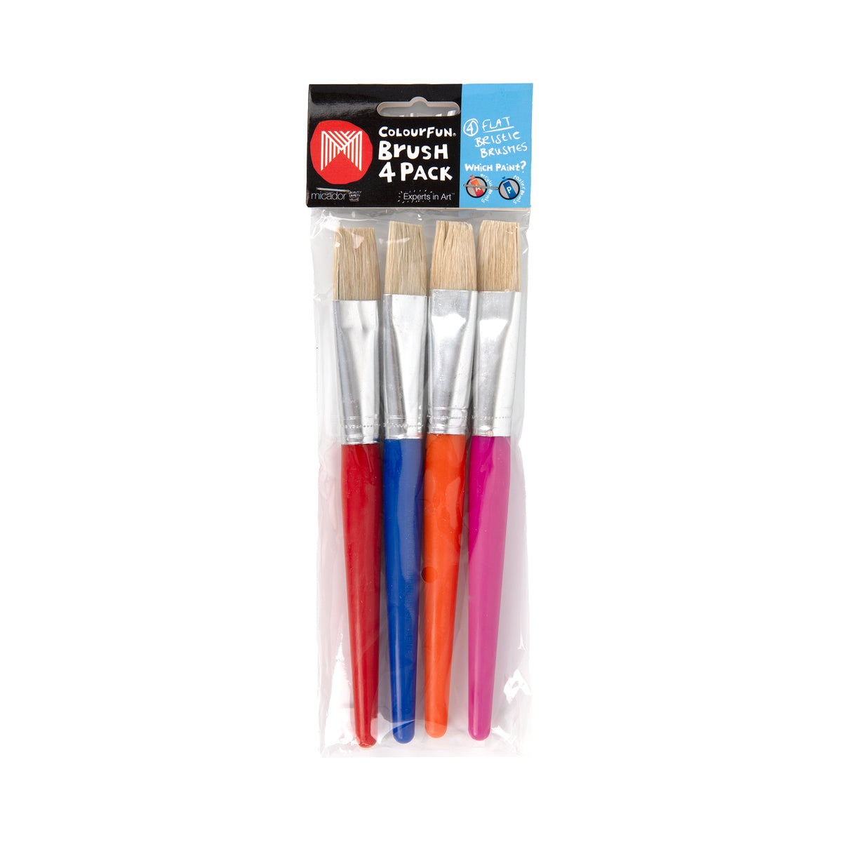 Colourfun Brush Pack of 4 - Flat Micador