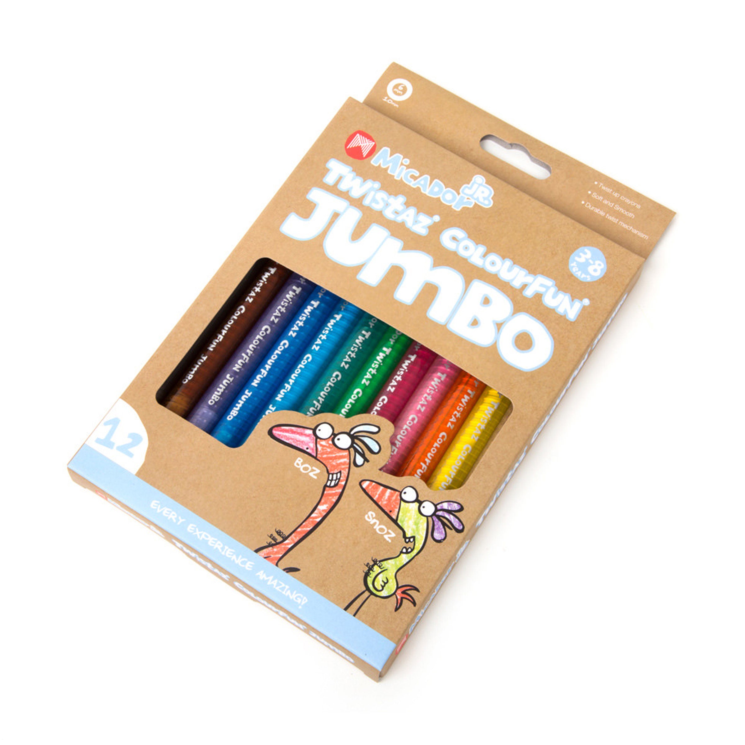 Twistaz Jumbo Crayons, Box 12 Micador jR.