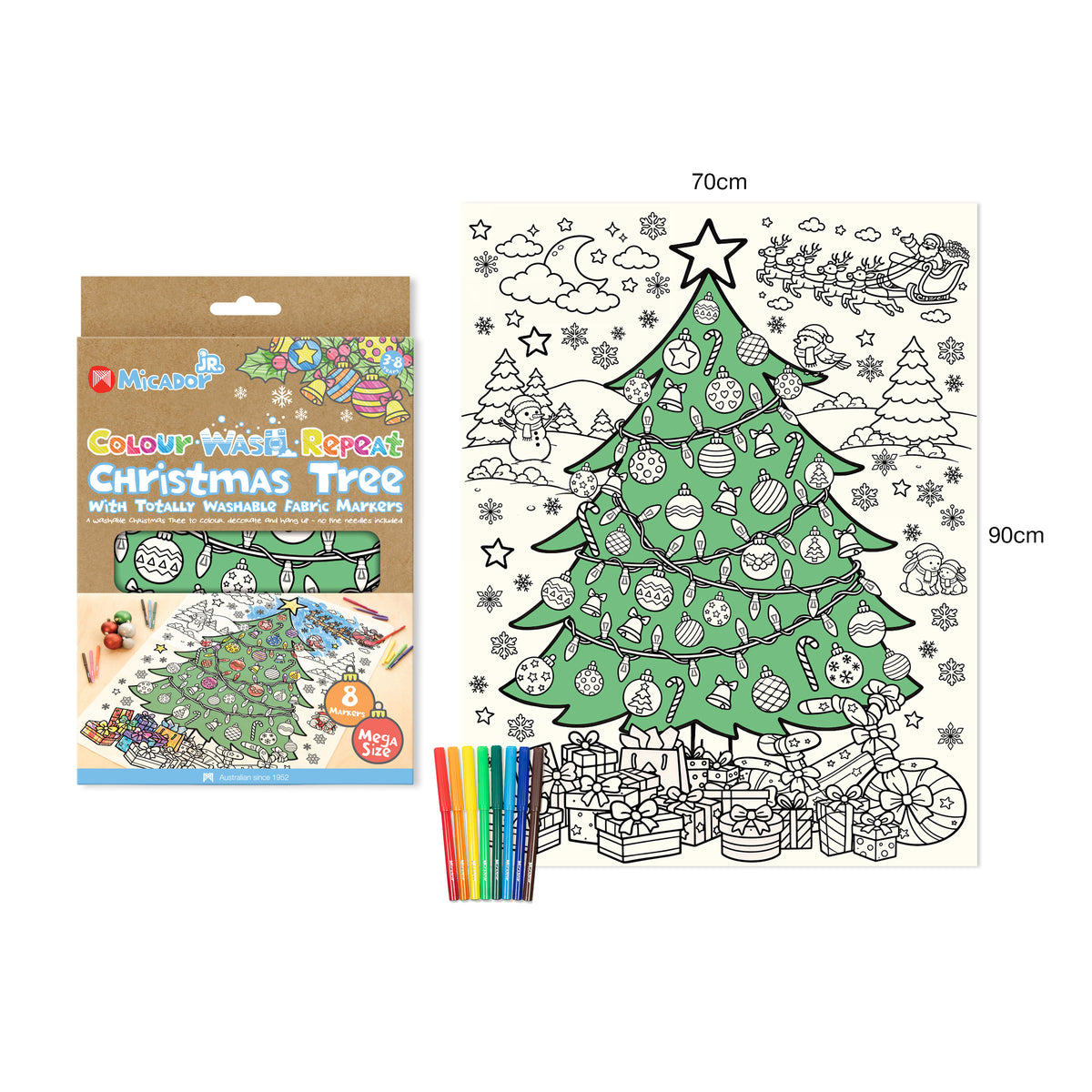Colour Wash Repeat Christmas Tree, 900 x 700mm, Micador jR.