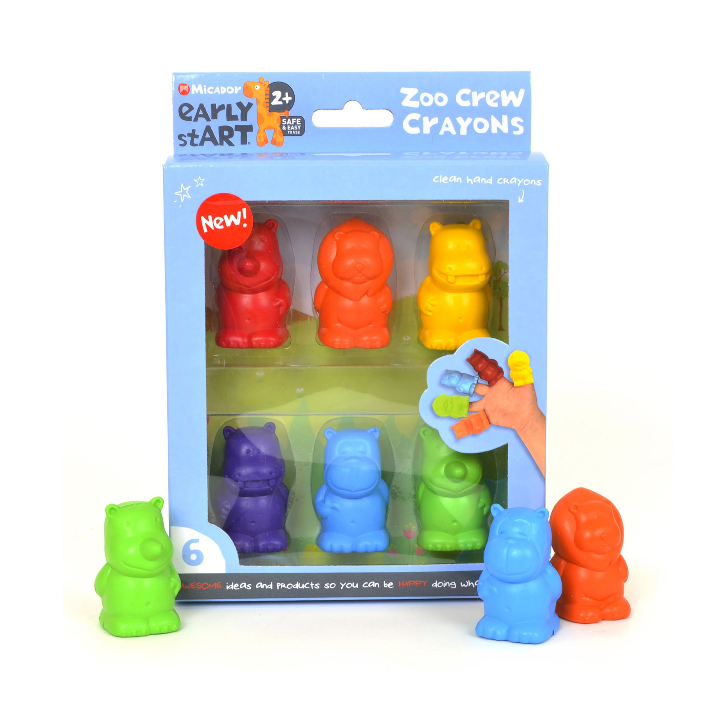 Zoo Crew Crayons, Pack 6  early stART